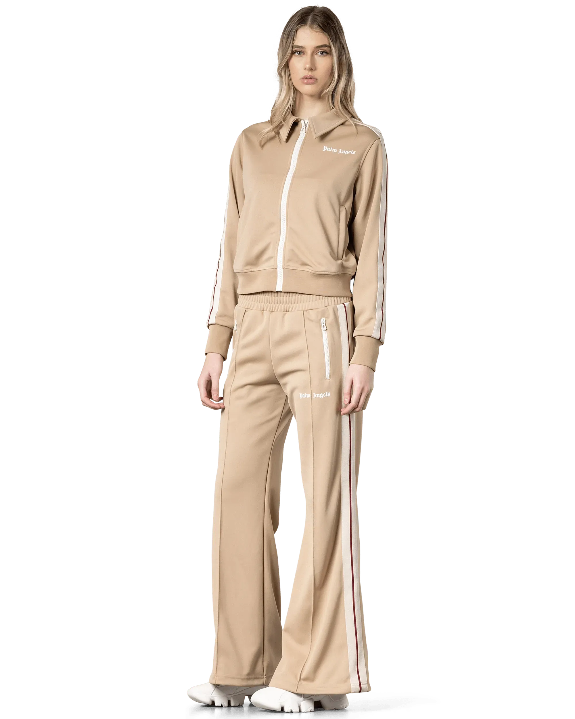 Wide-Leg Side Striped Track Pants - DIHSAN