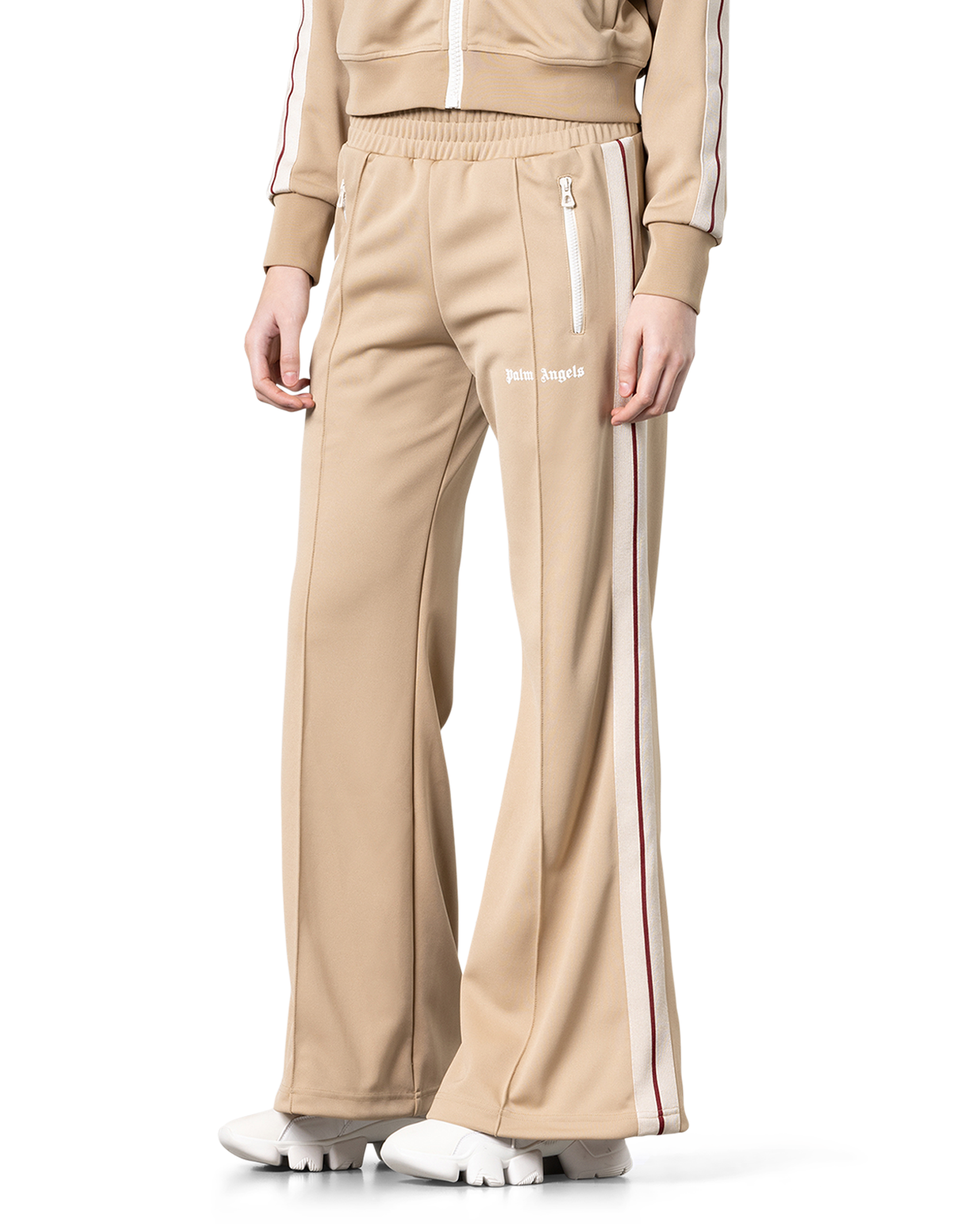 Wide-Leg Side Striped Track Pants