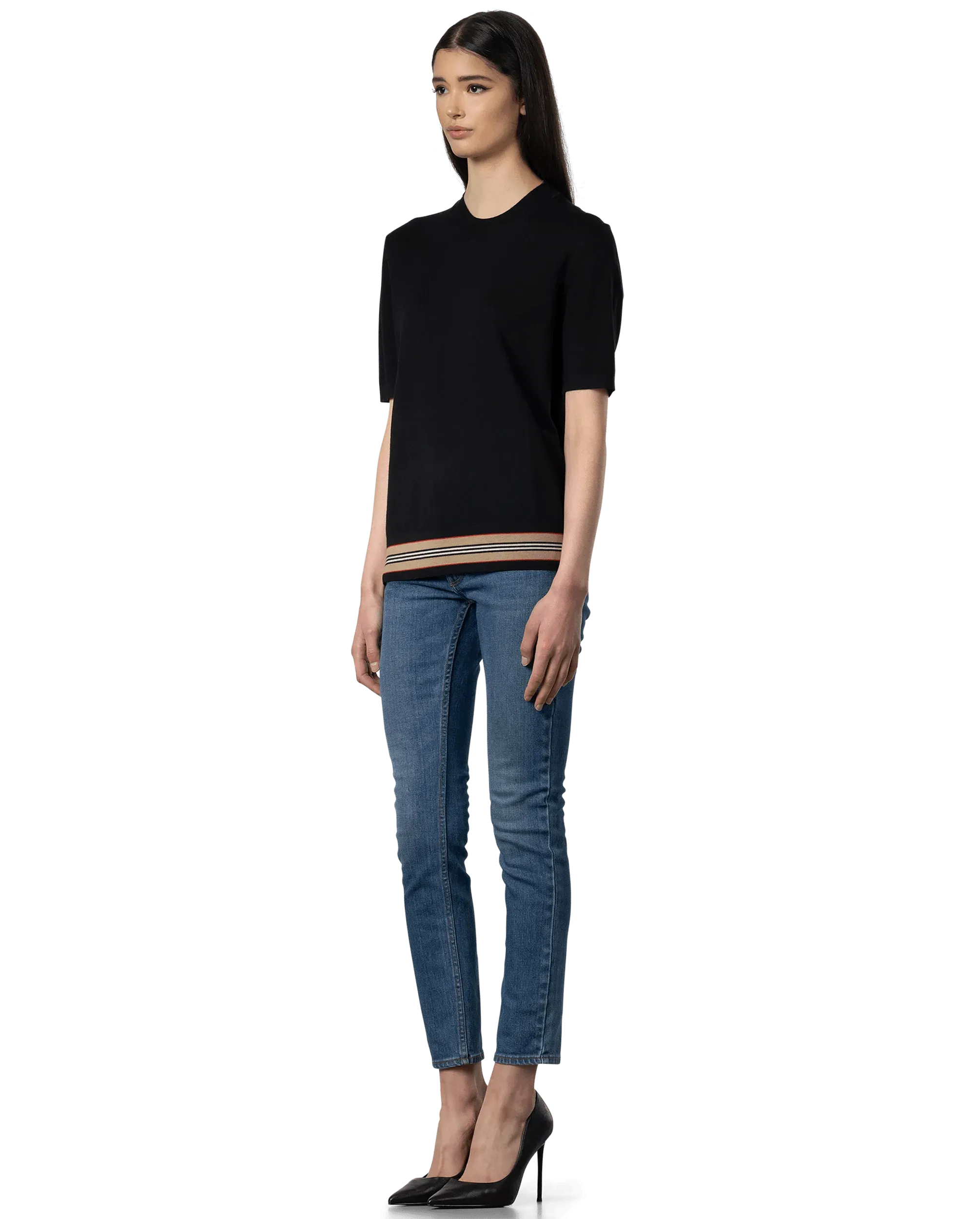 Striped Merino Wool Top - DIHSAN