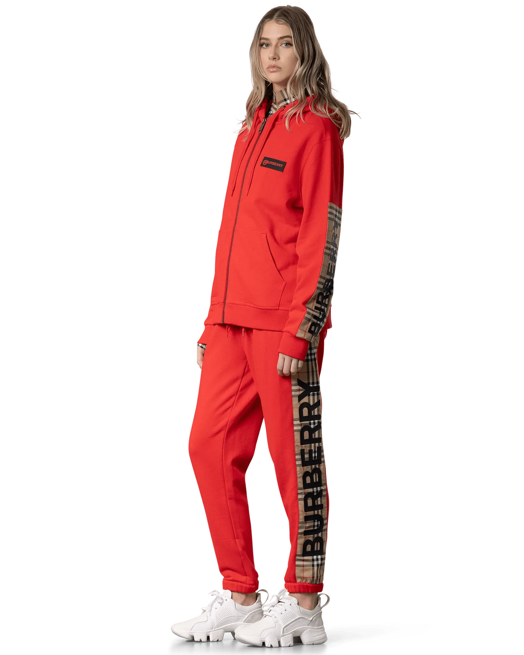 Aubree Check Hoodie Track Jacket - DIHSAN