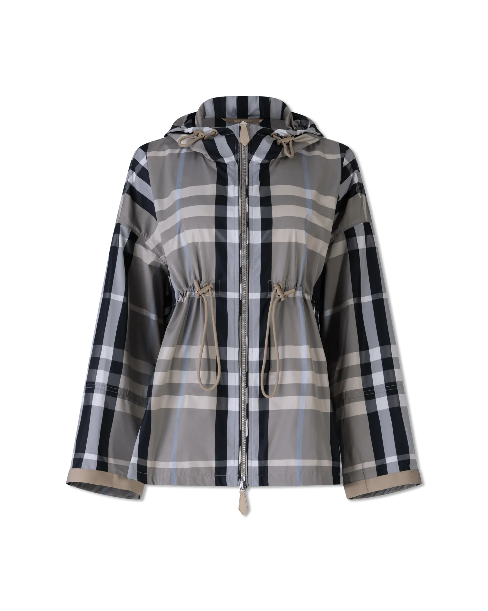 Check Print Hooded Jacket - DIHSAN