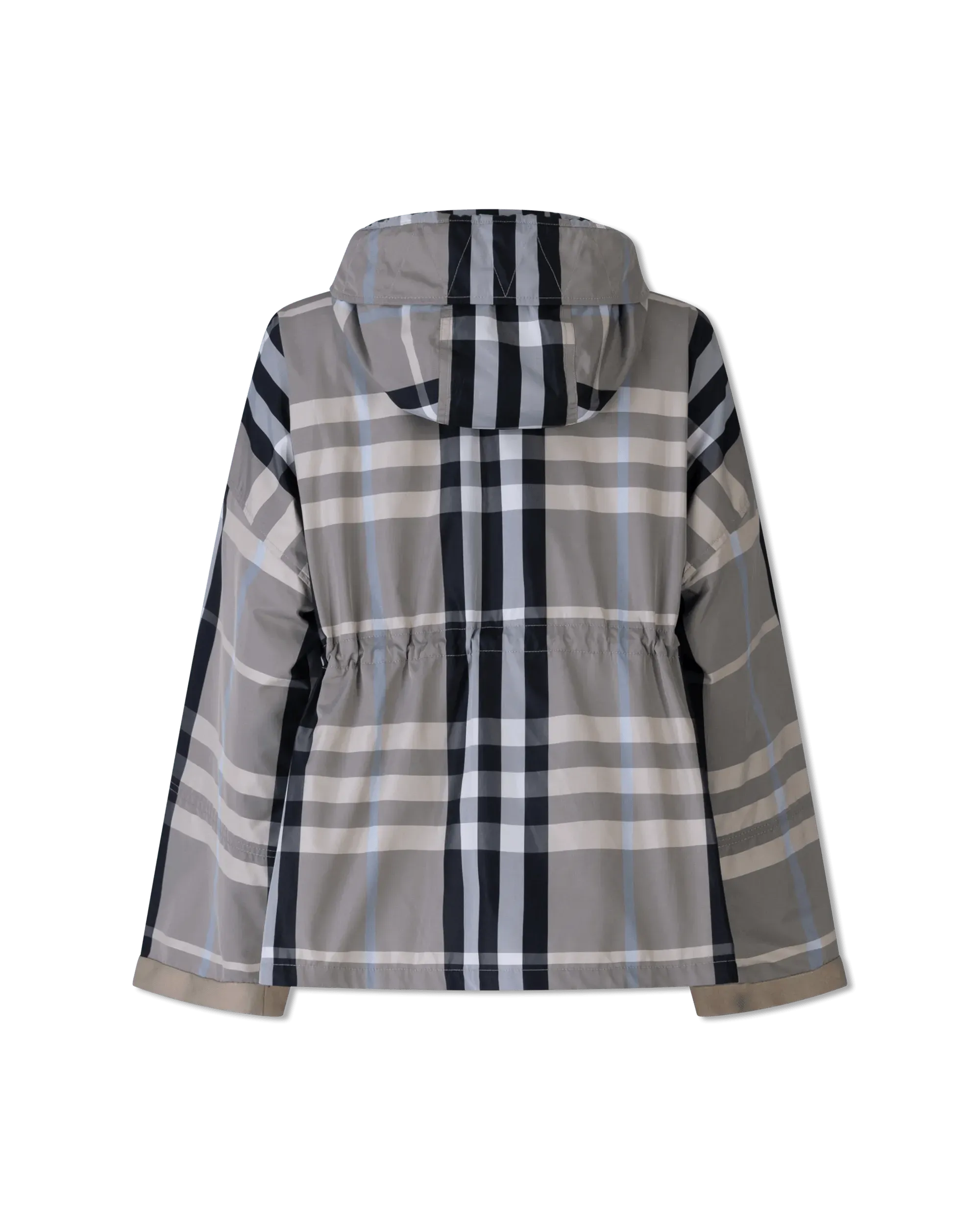 Check Print Hooded Jacket - DIHSAN