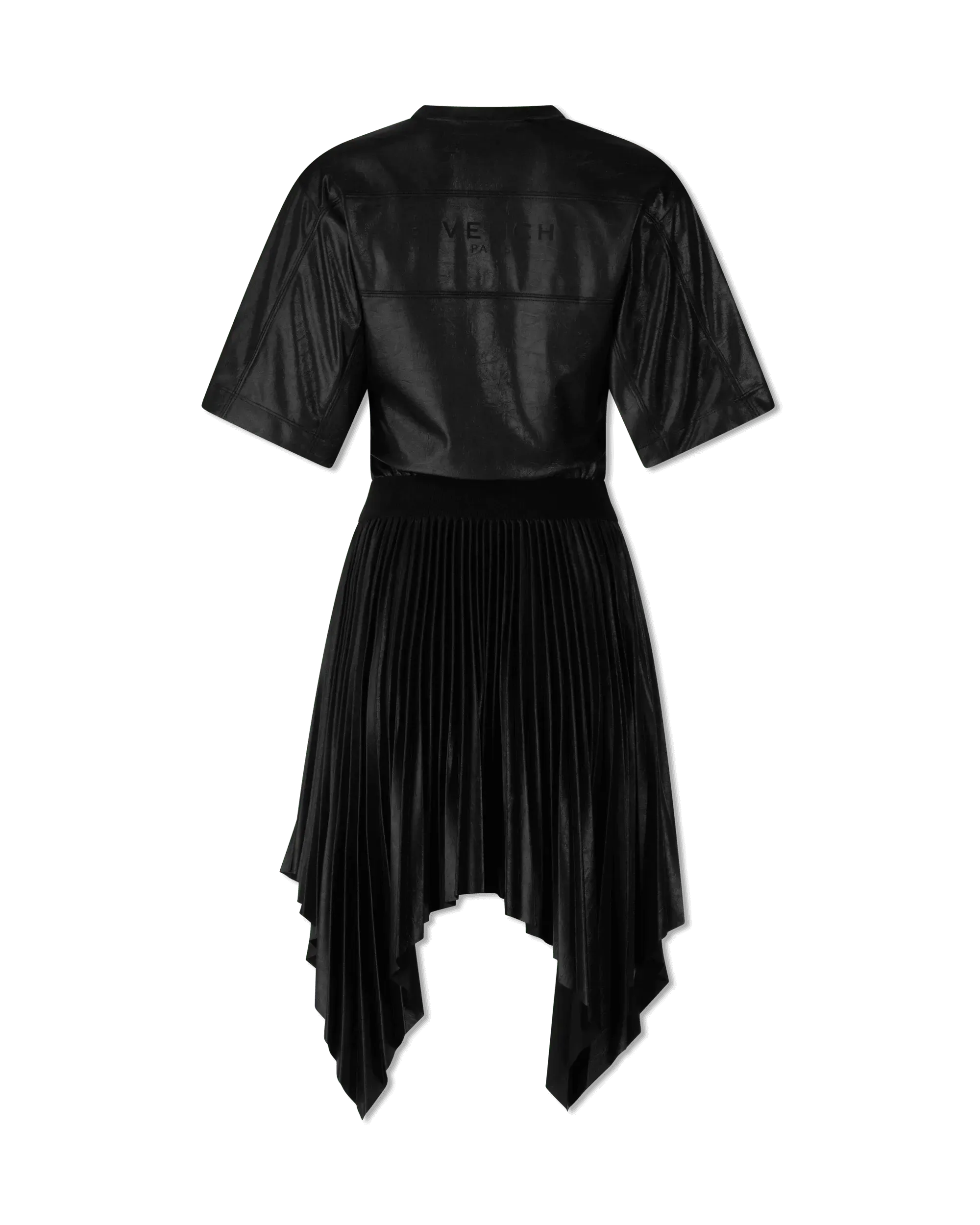 Pleated Lacquer T-Shirt Dress - DIHSAN