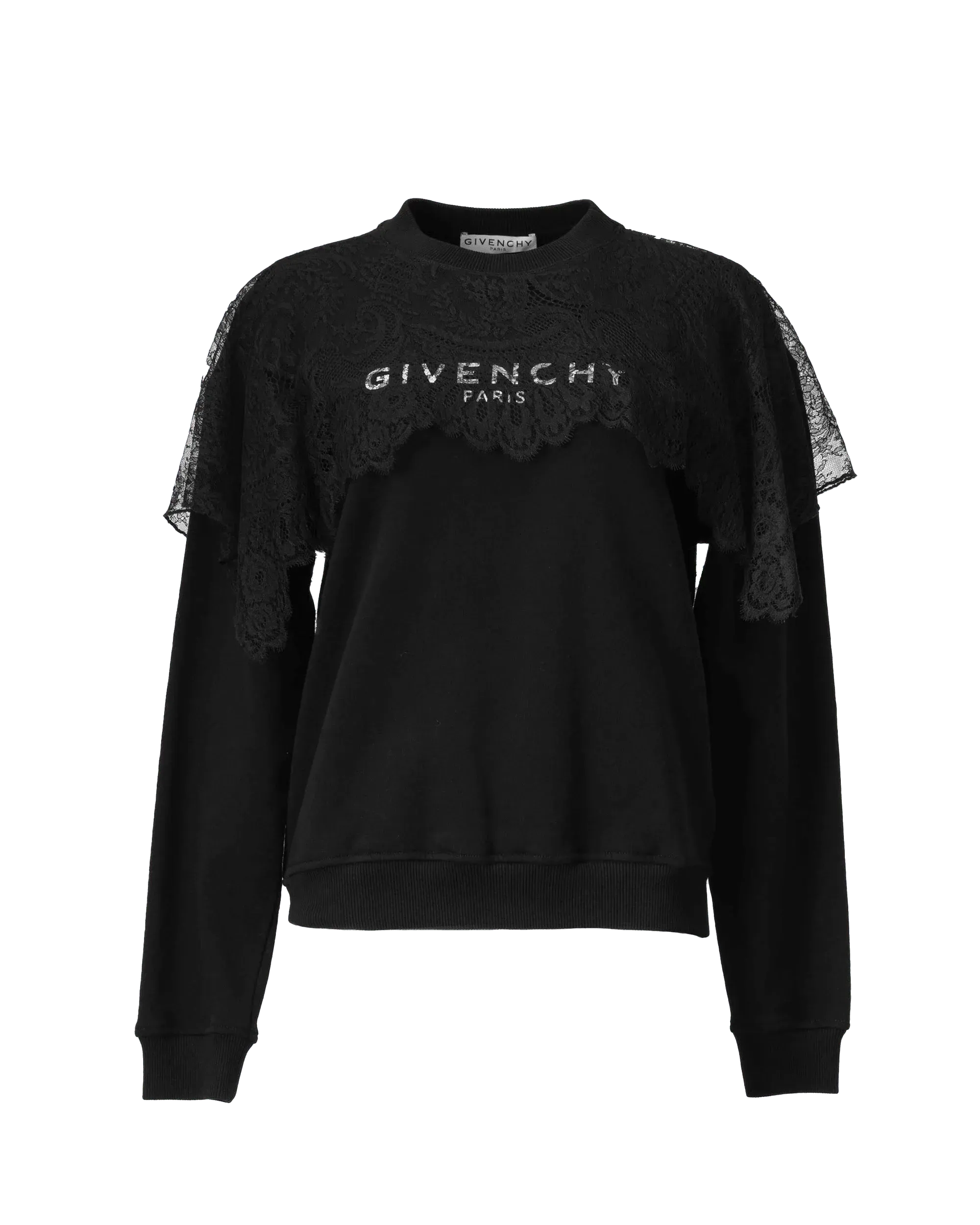 Lace Detail Givenchy Paris Sweatshirt - DIHSAN