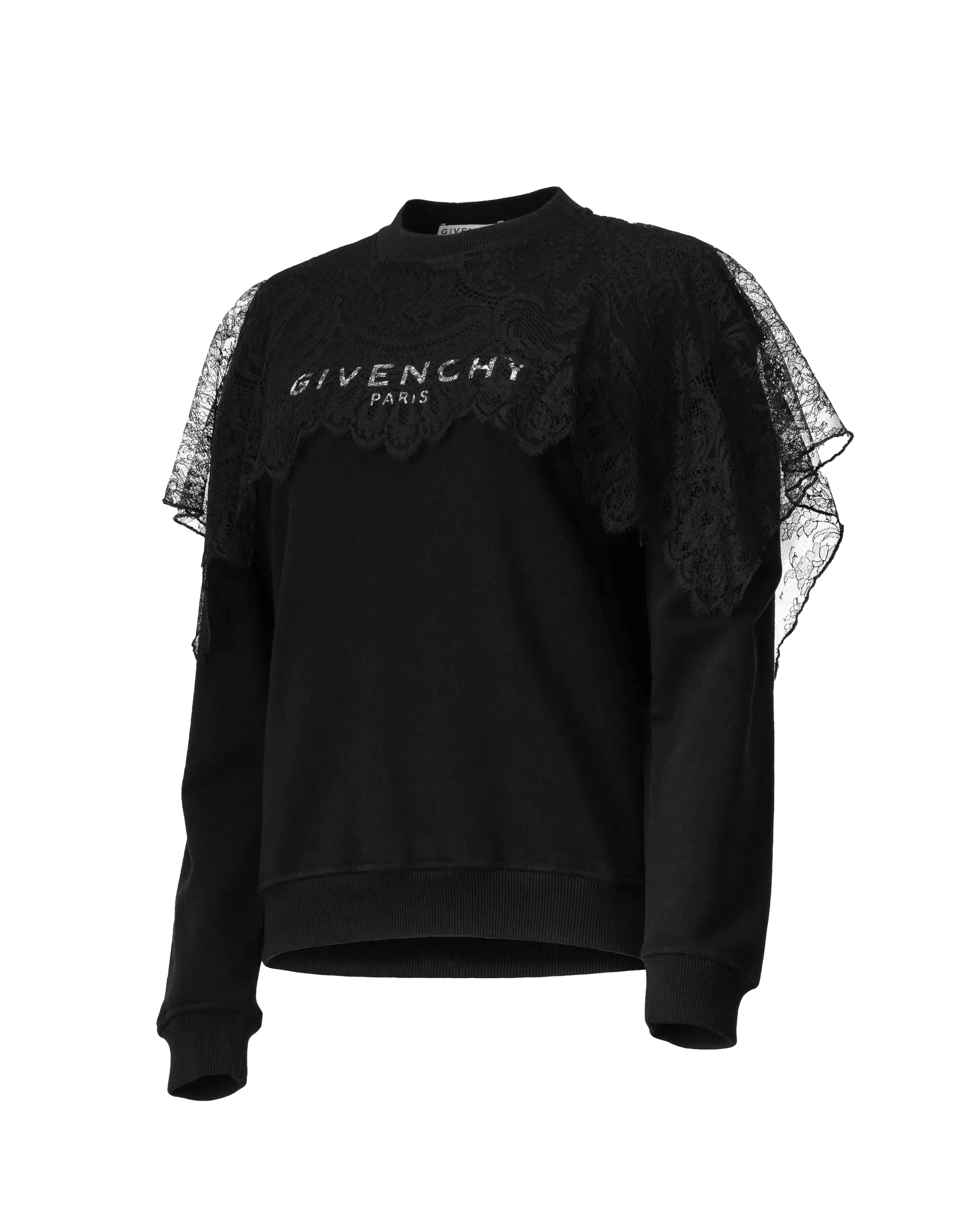 Lace Detail Givenchy Paris Sweatshirt - DIHSAN