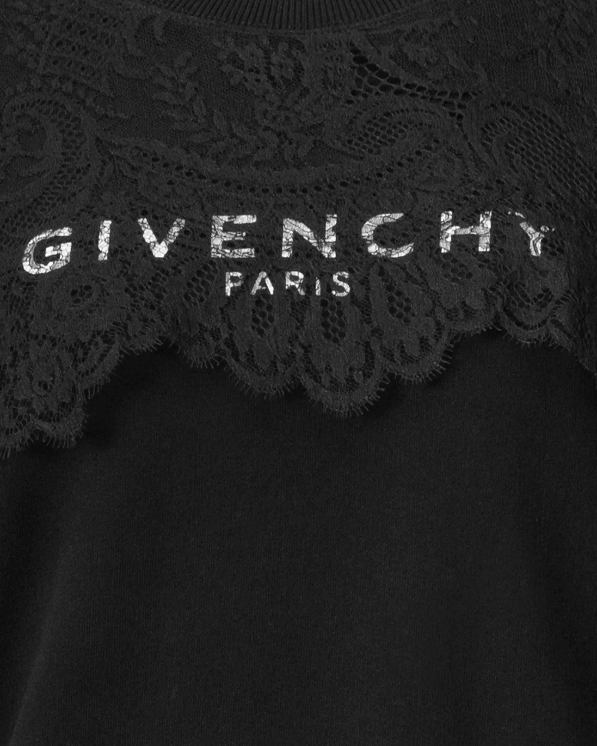 Lace Detail Givenchy Paris Sweatshirt - DIHSAN