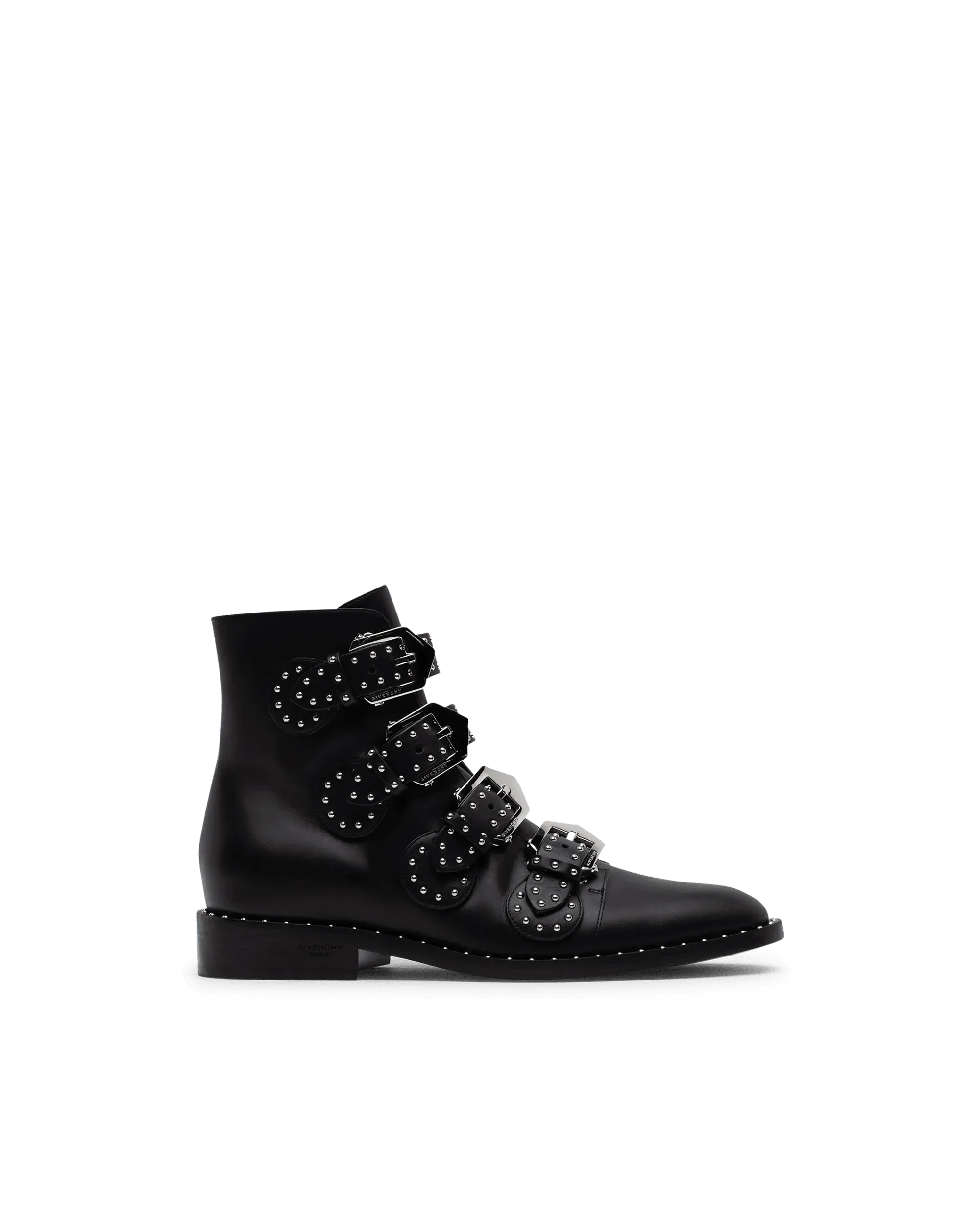Studded Buckle Ankle Boots - DIHSAN
