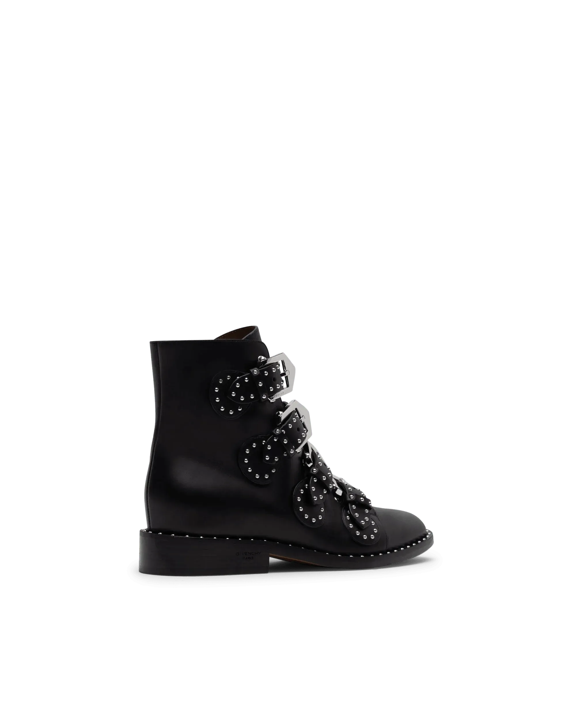 Studded Buckle Ankle Boots - DIHSAN
