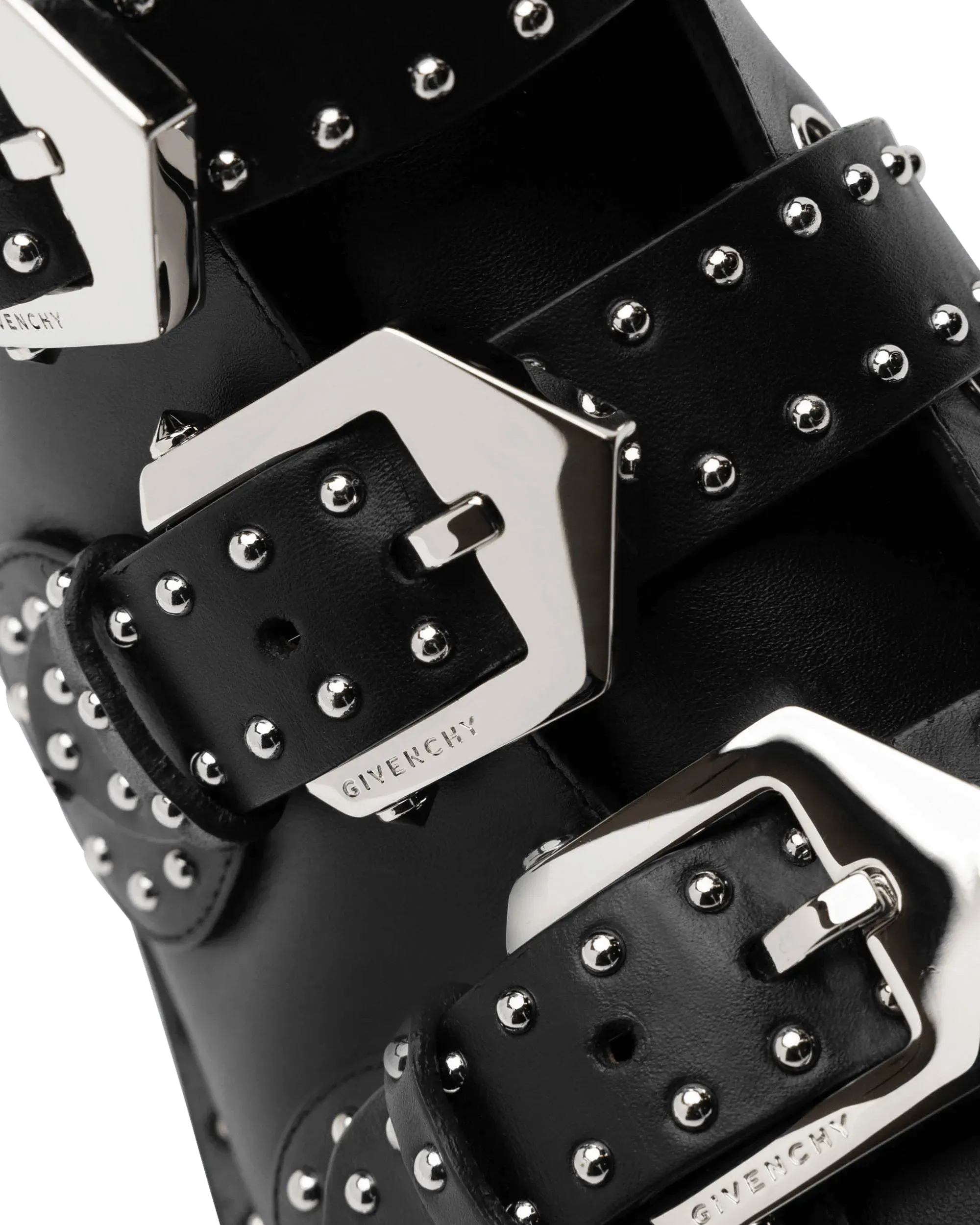 Studded Buckle Ankle Boots - DIHSAN