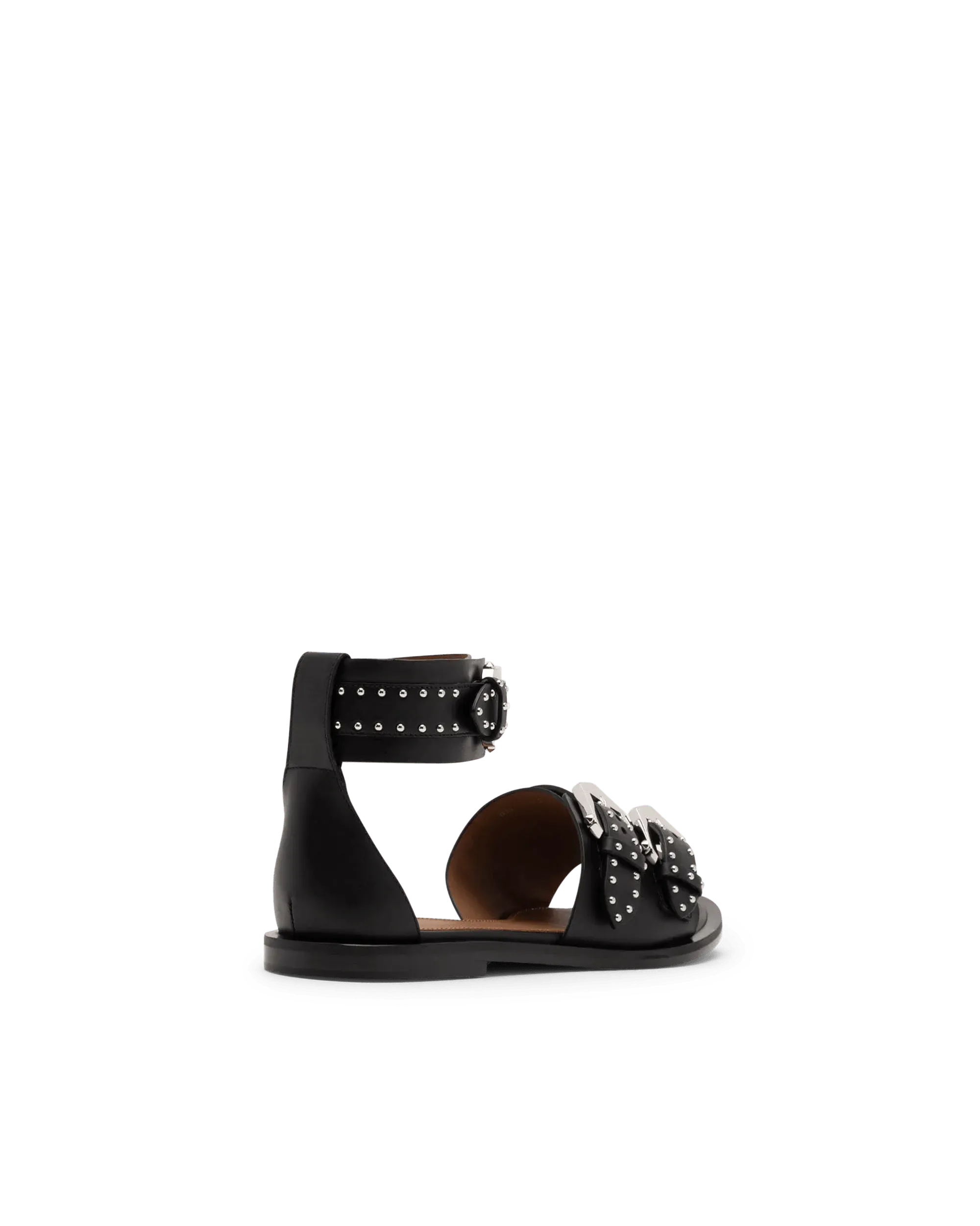 Studded Buckle Flat Sandals - DIHSAN