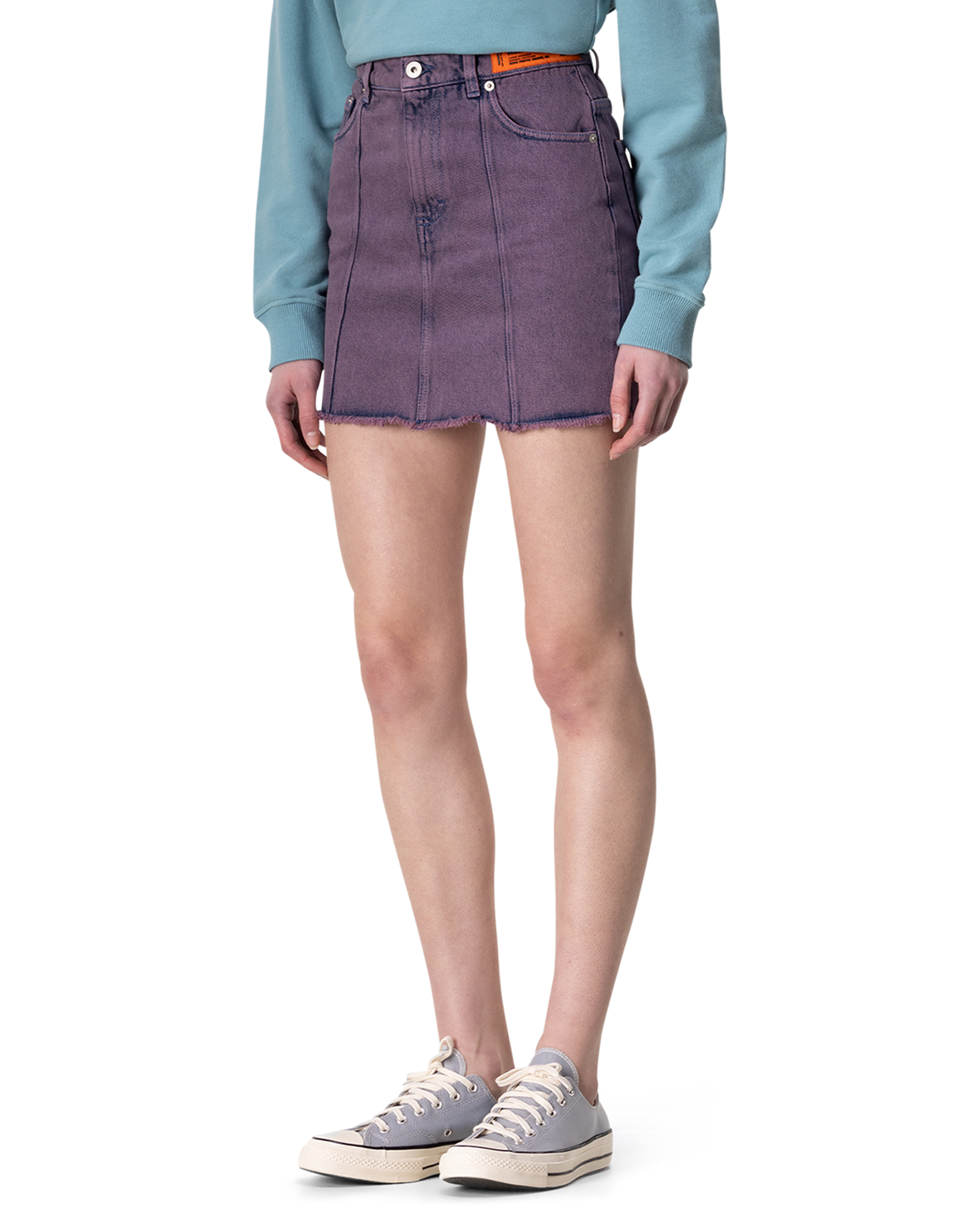 Overdyed Denim Mini Skirt