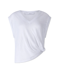 Xantey Linen Knotted Sleeveless T-shirt - DIHSAN