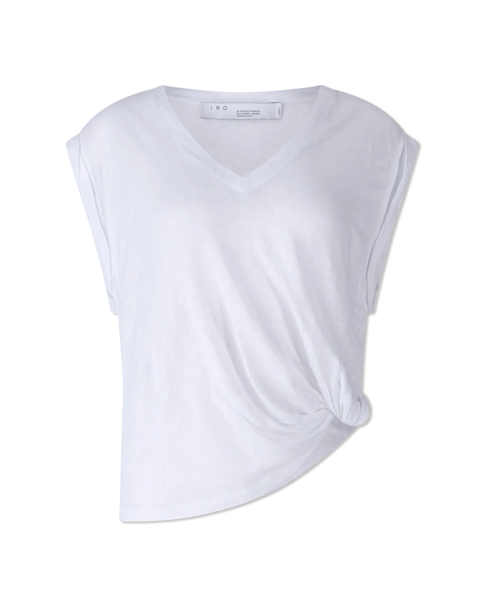 Xantey Linen Knotted Sleeveless T-shirt - DIHSAN