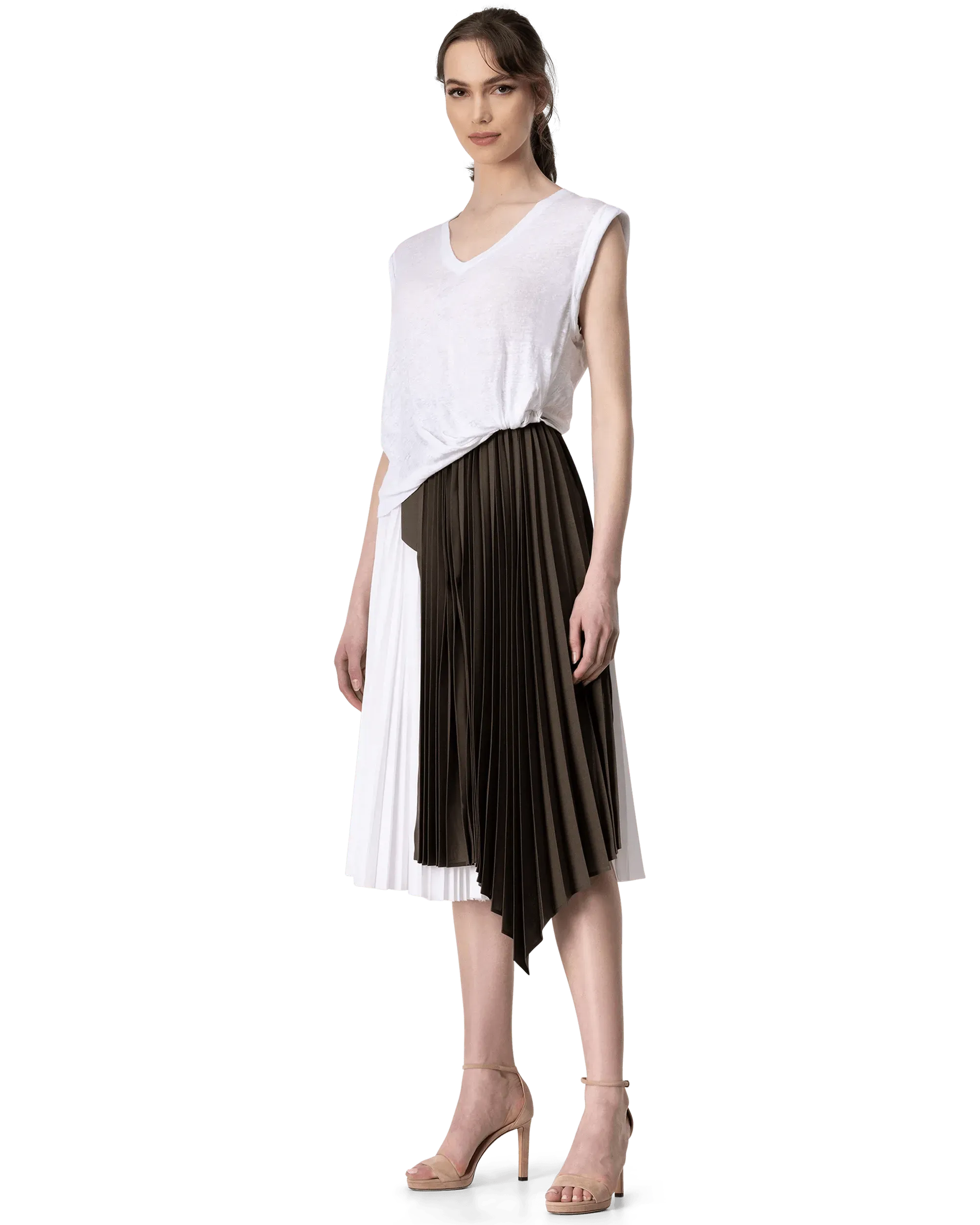 Xantey Linen Knotted Sleeveless T-shirt - DIHSAN