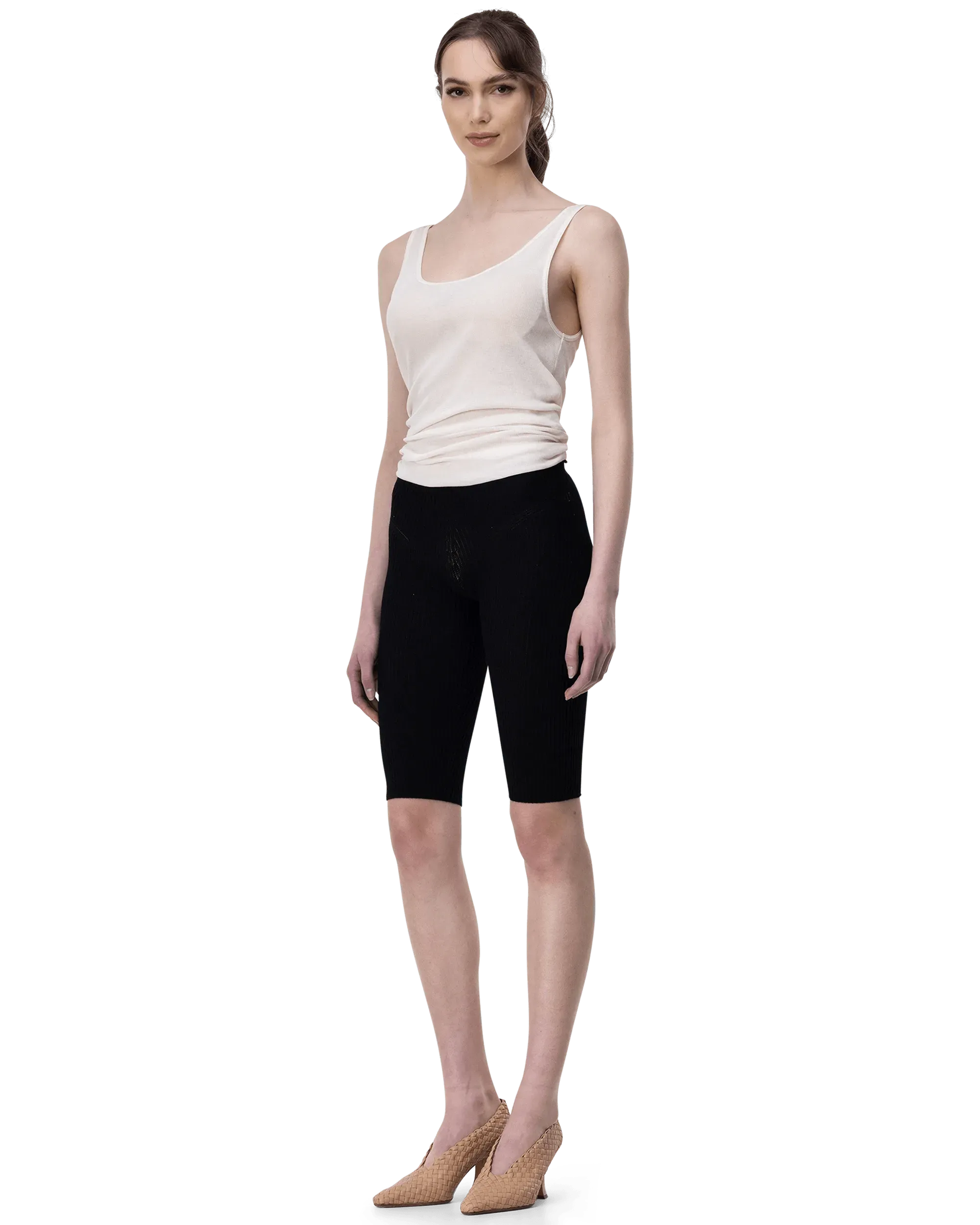 Arancia Rib-Knit Biker Shorts - DIHSAN
