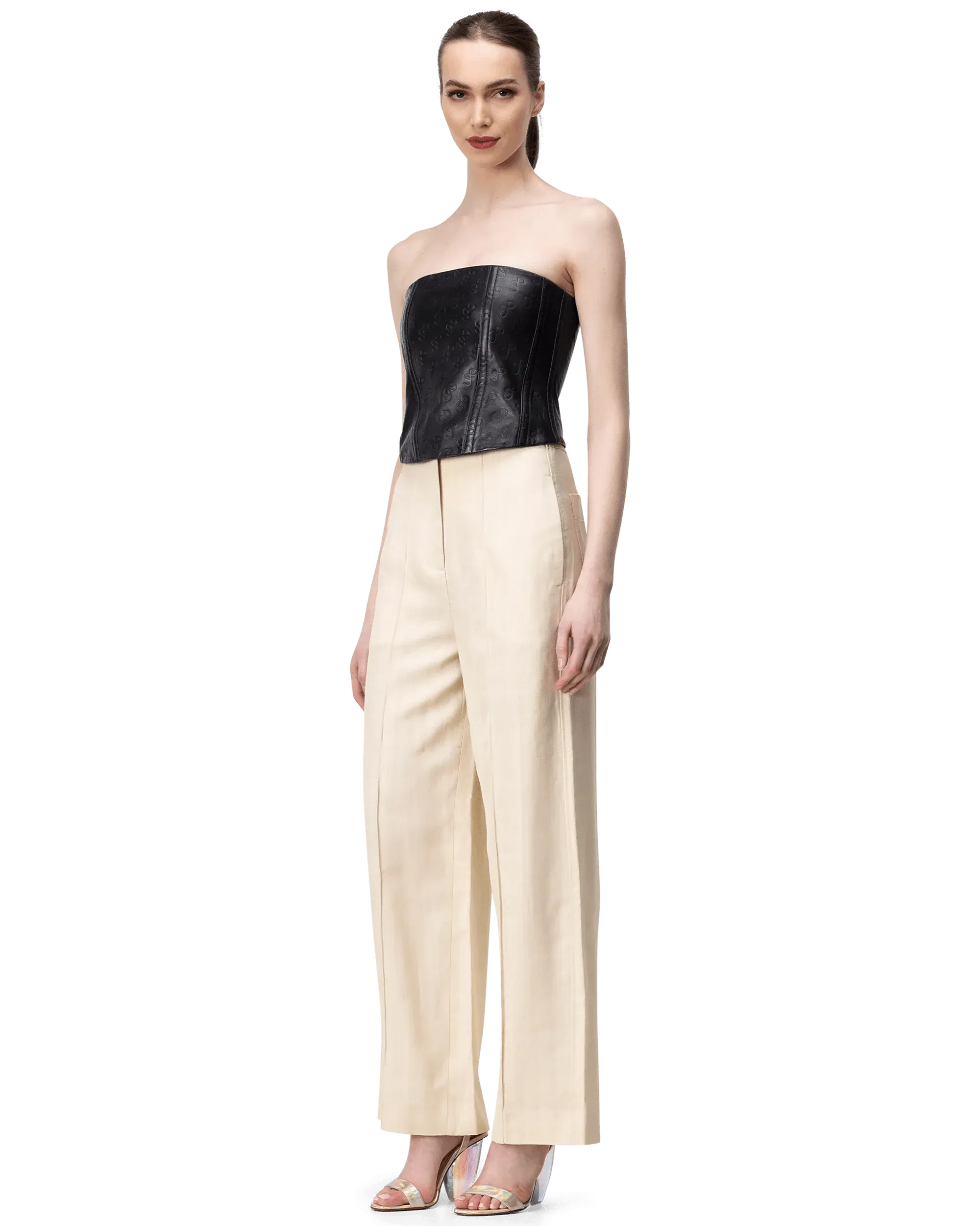 Structured Fine Cotton Trousers - DIHSAN