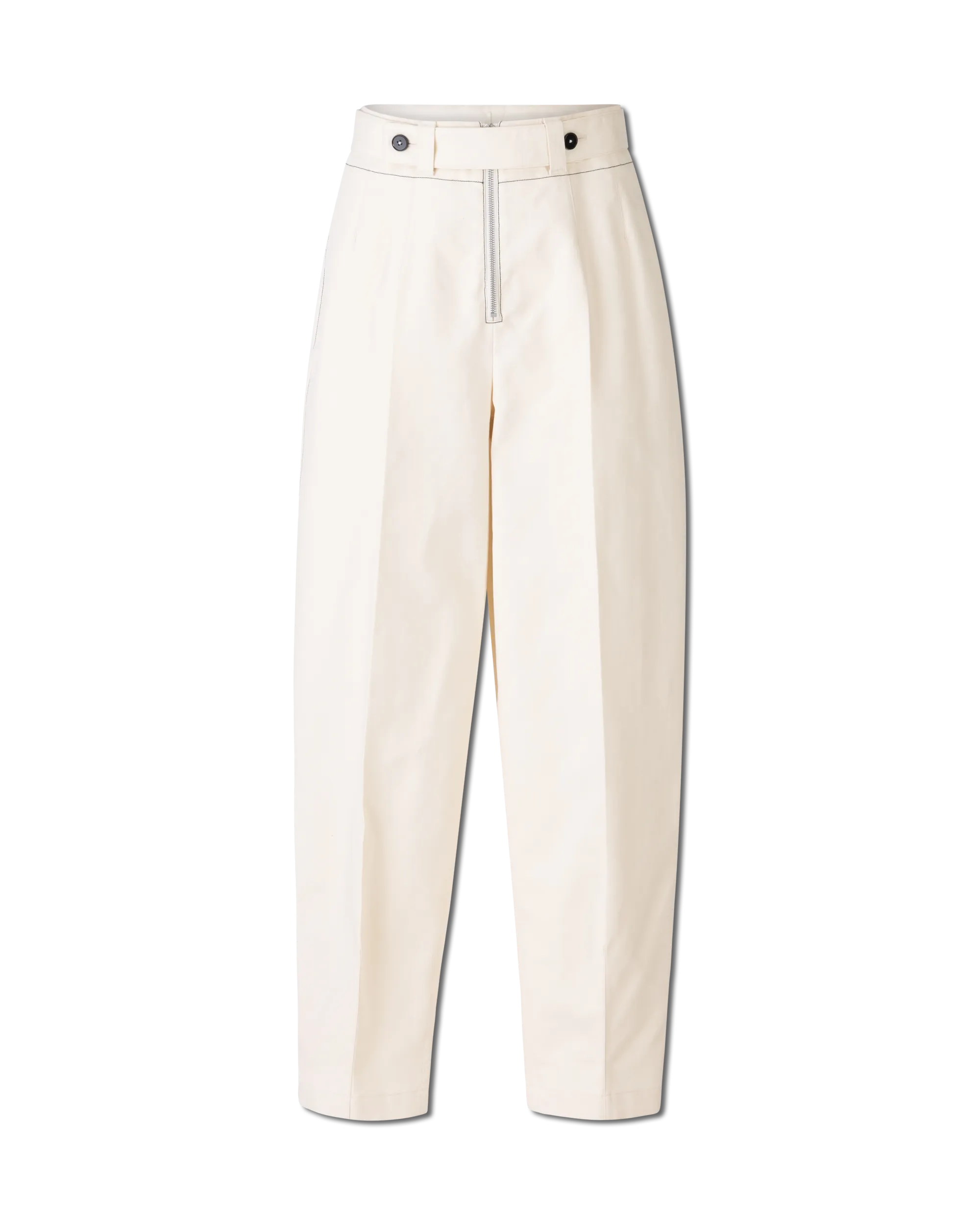 Structured Fine Cotton Tapered Trousers