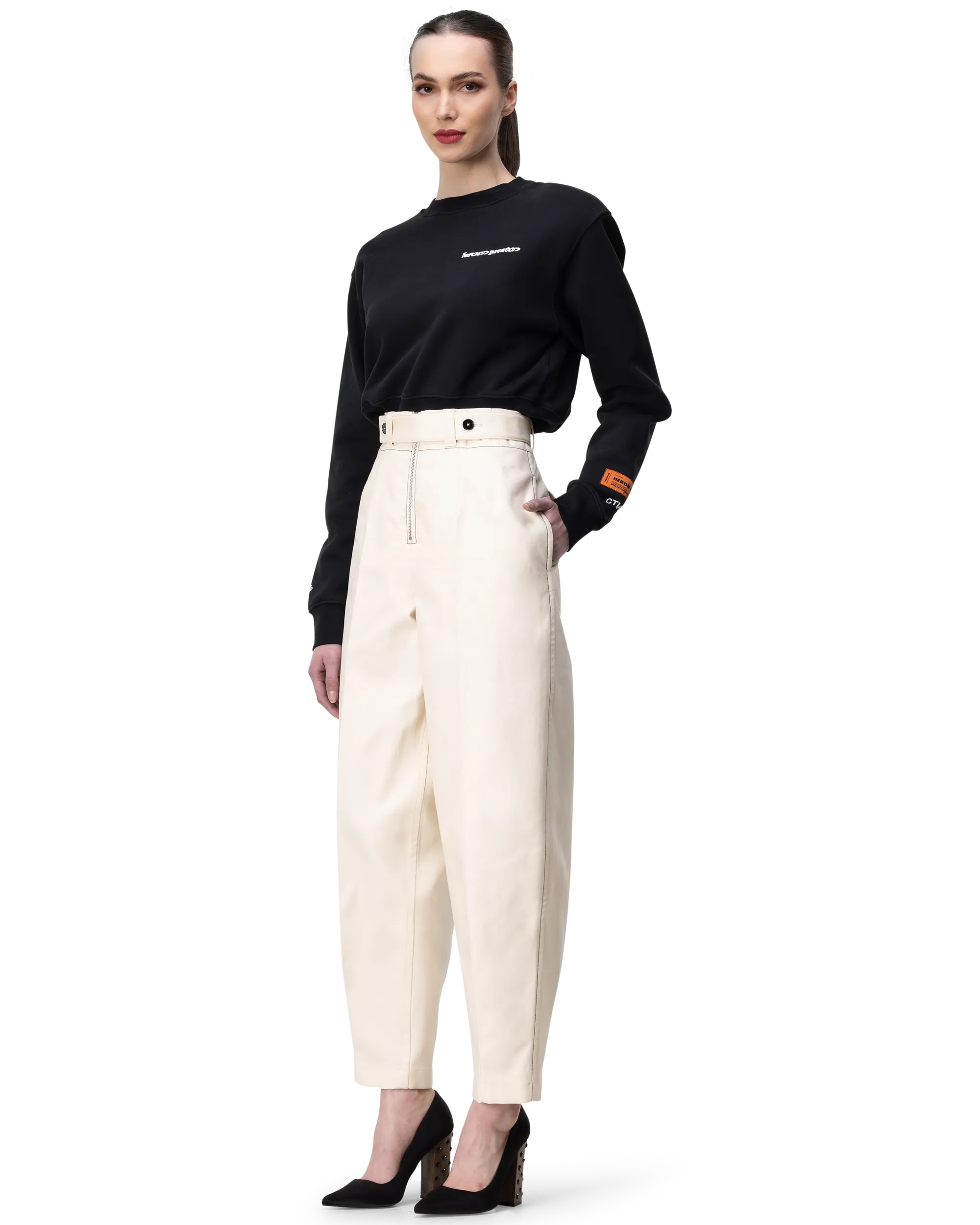 Structured Fine Cotton Tapered Trousers