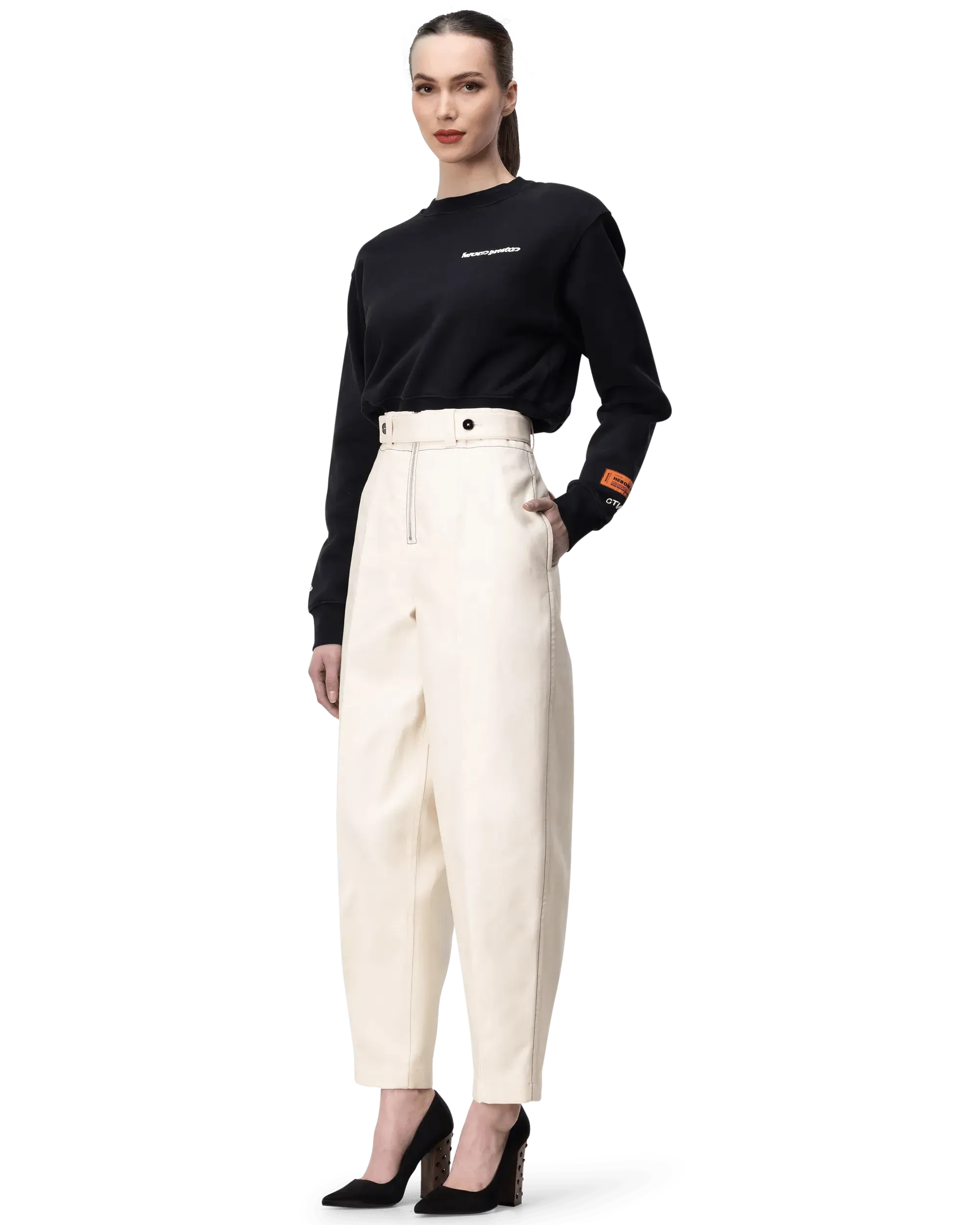 Structured Fine Cotton Tapered Trousers - DIHSAN