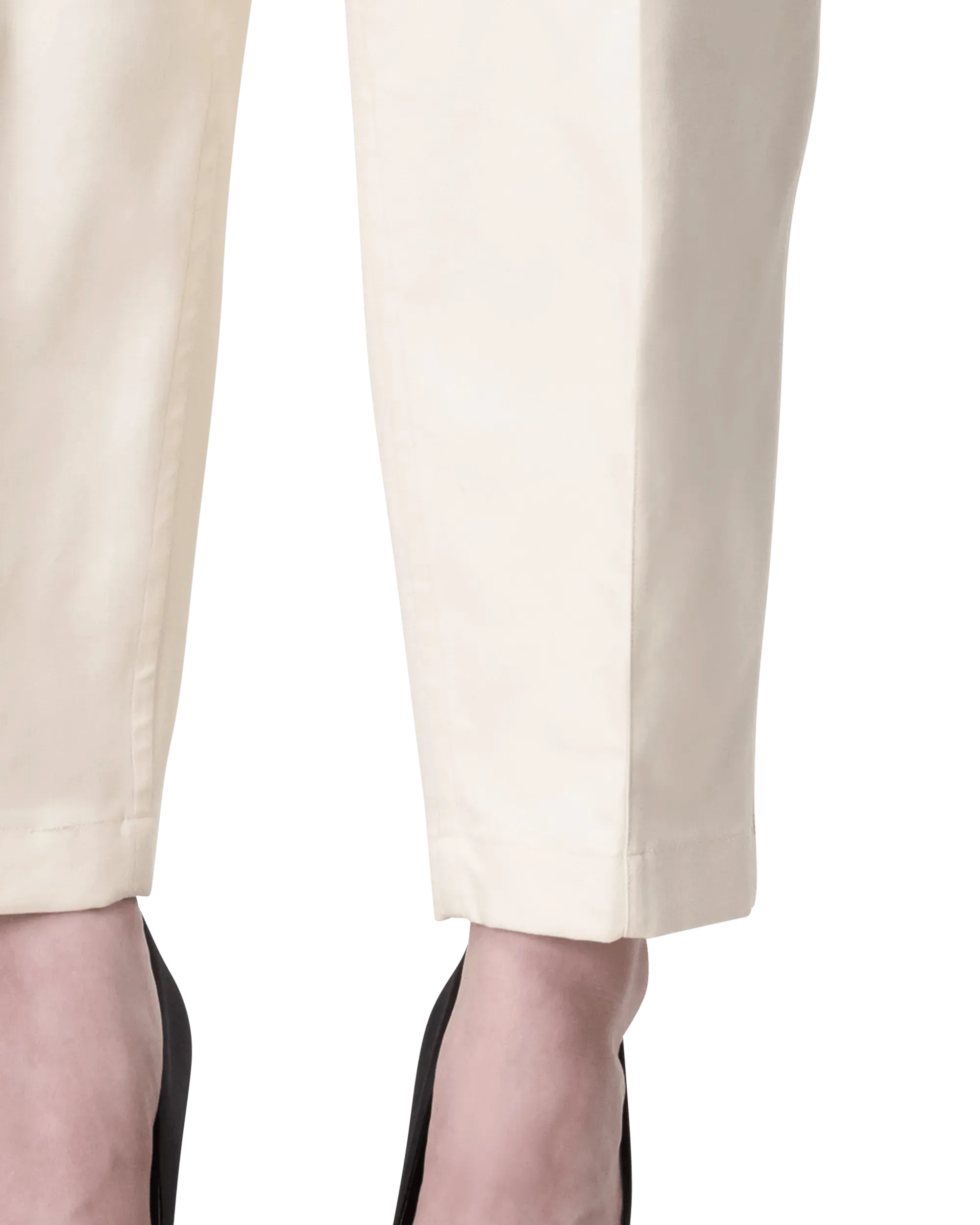 Structured Fine Cotton Tapered Trousers - DIHSAN