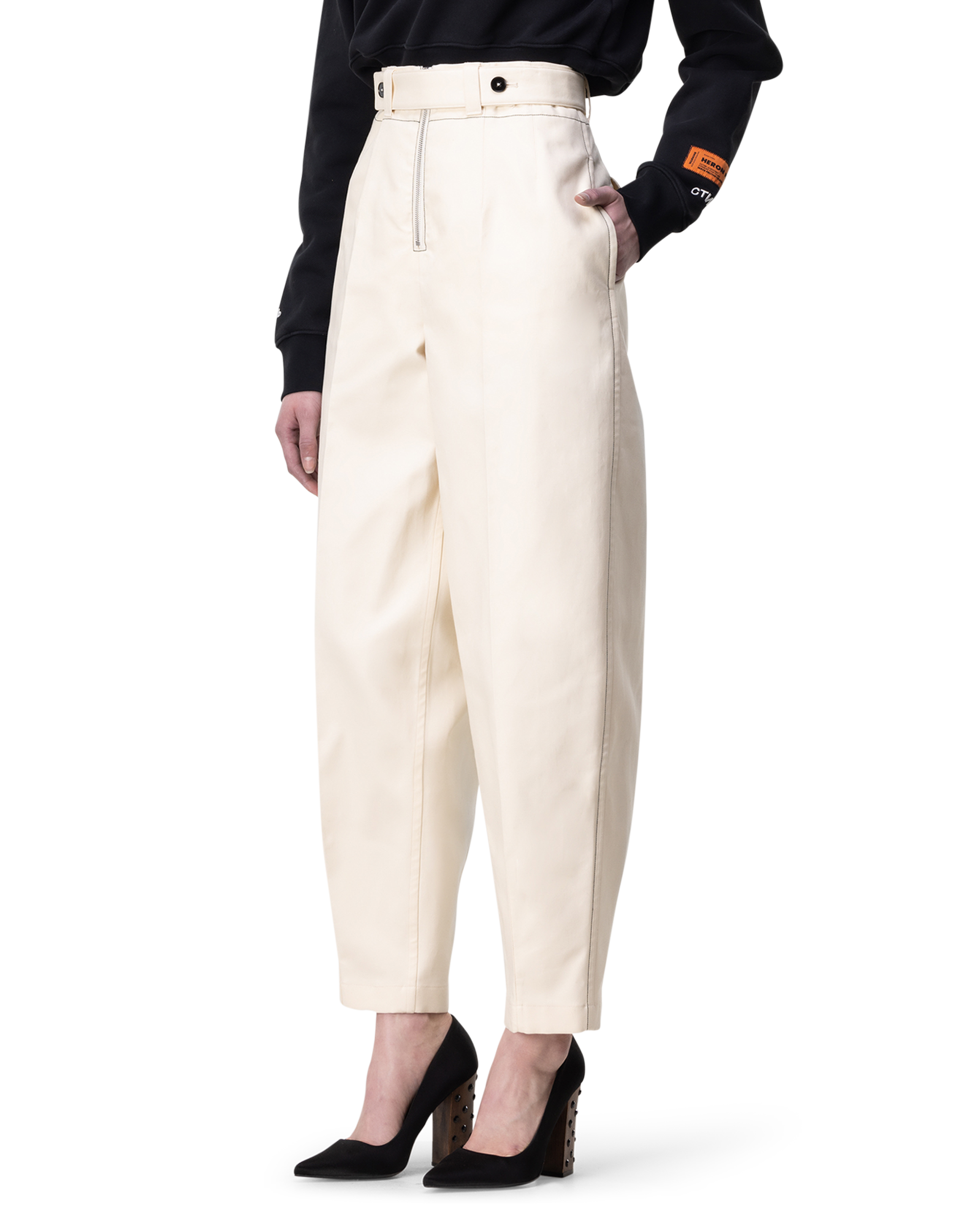 Structured Fine Cotton Tapered Trousers