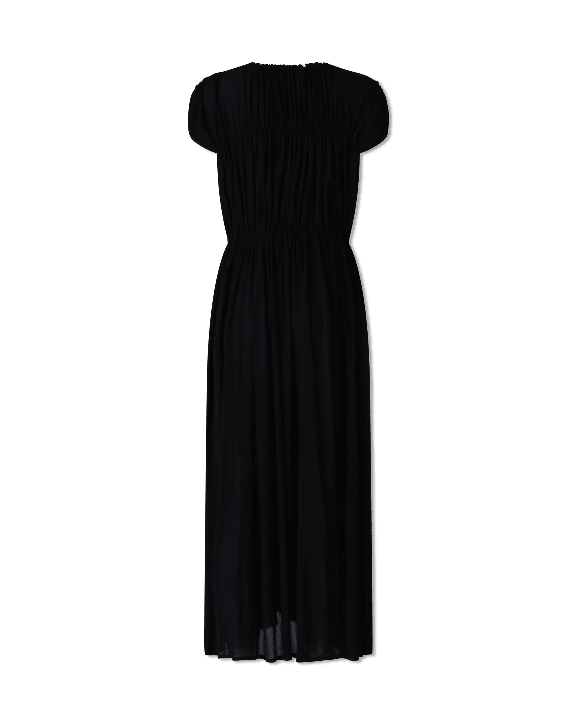 Banded Short Sleeve Maxi Dress - DIHSAN