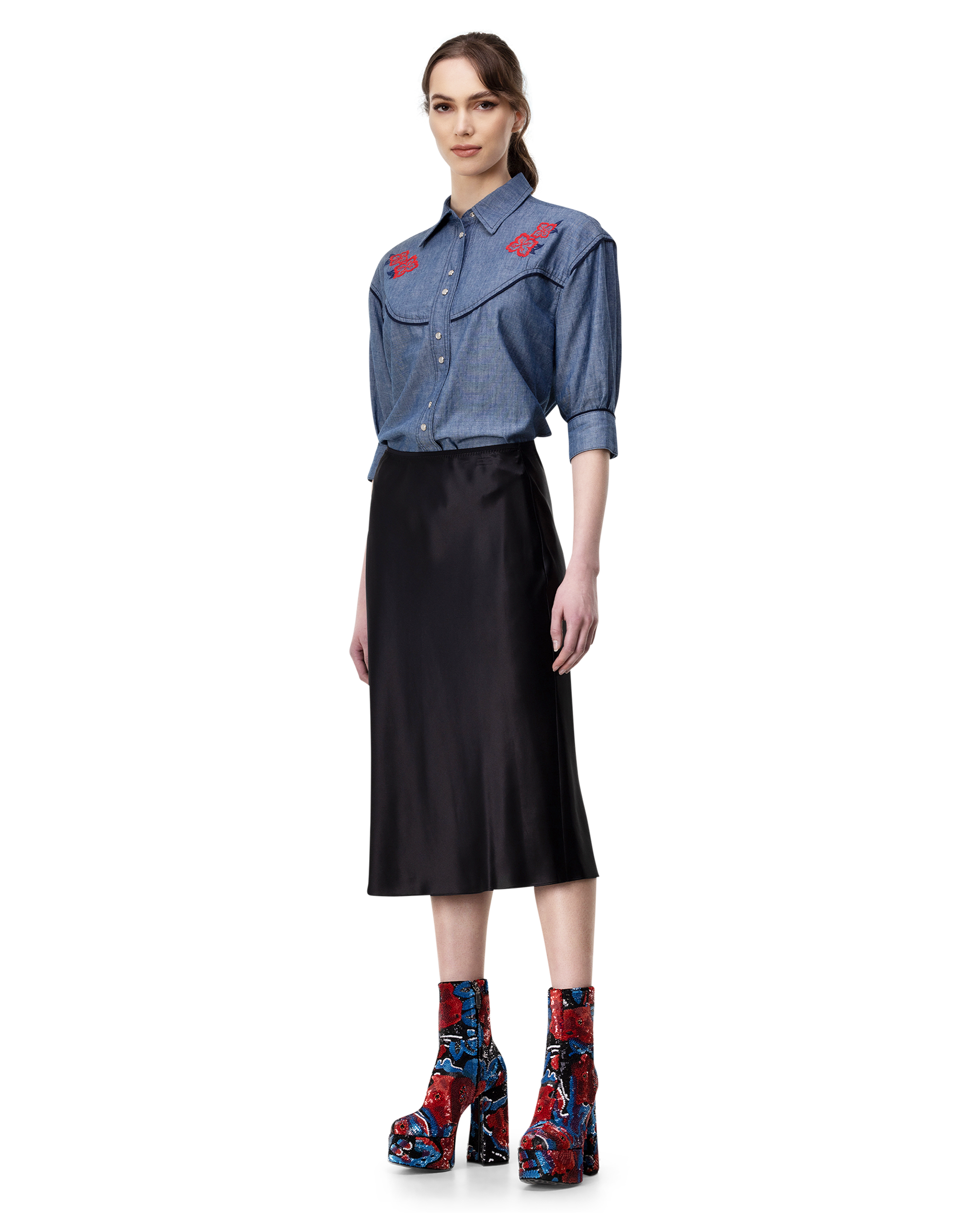 Isaak Silk Midi Skirt