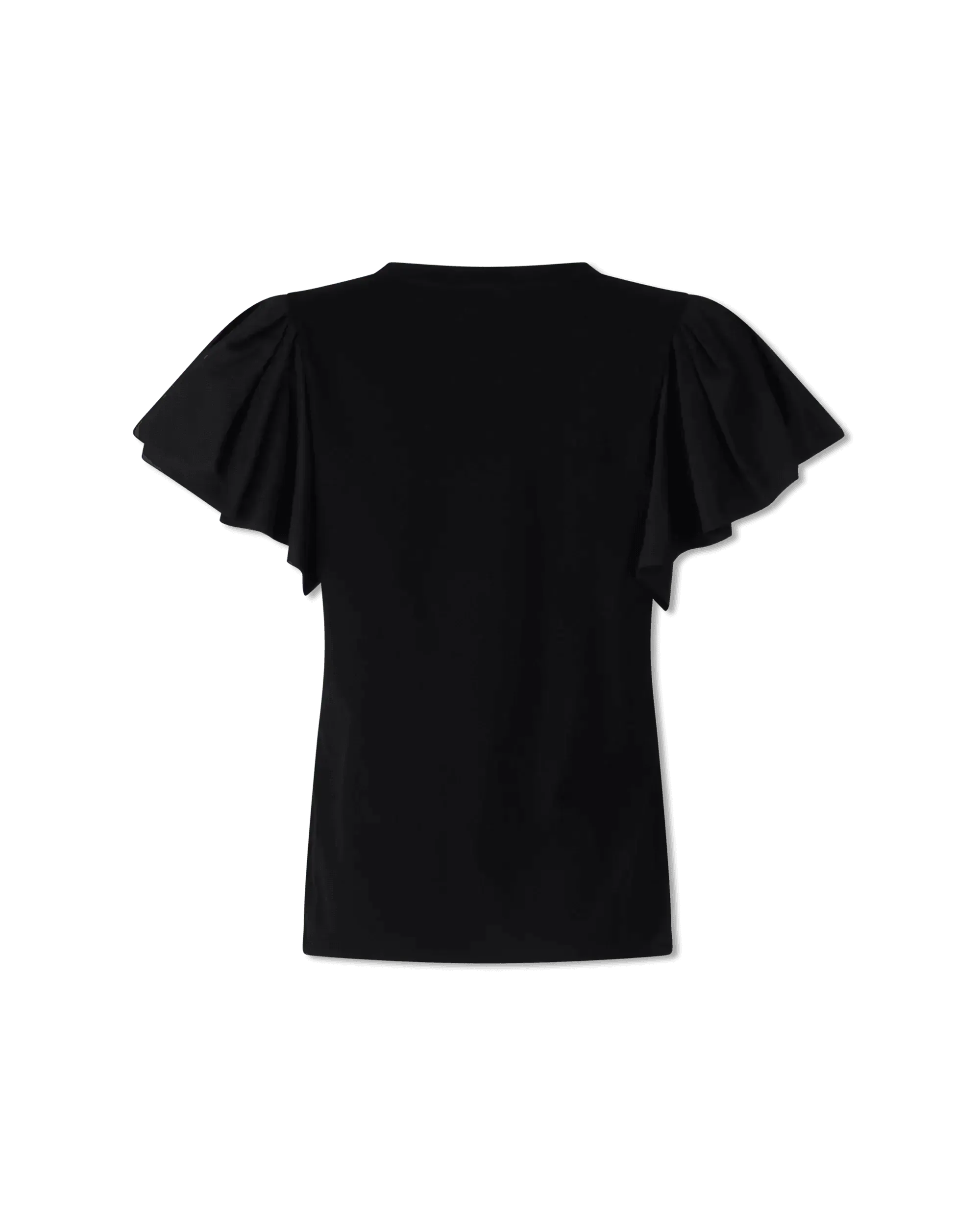 Ruffled Sleeve Jersey Top - DIHSAN