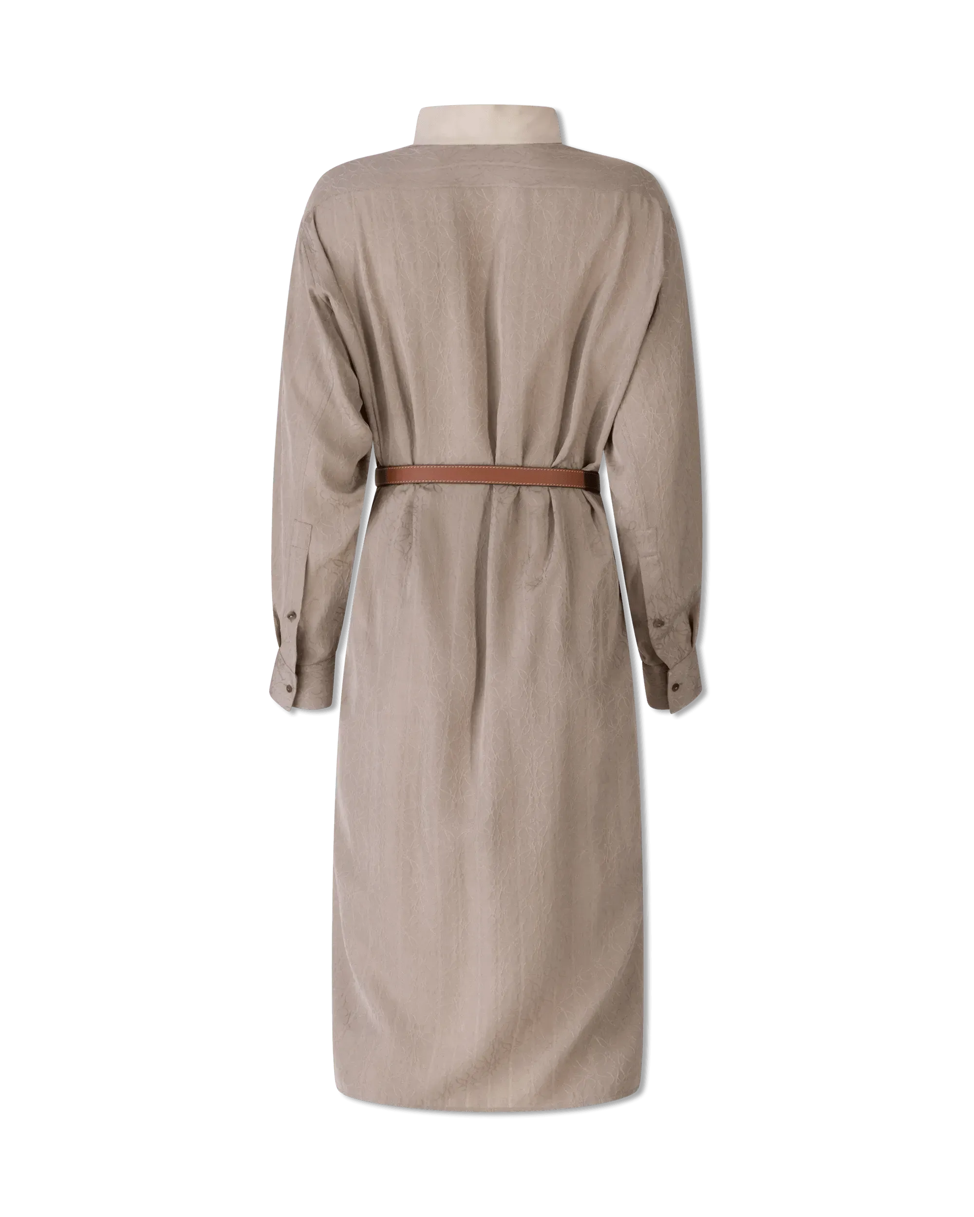 Belted Asymmetrical Shirt Dress - DIHSAN