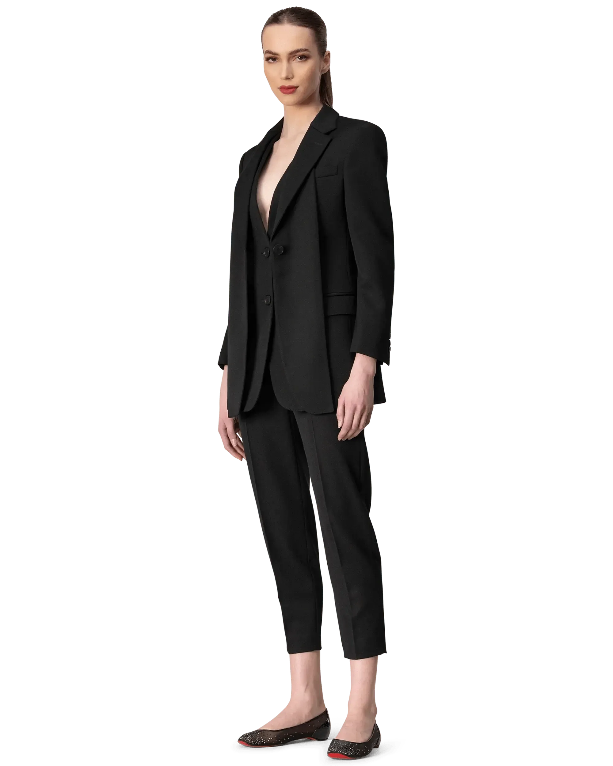 Peak Lapel Wool Blazer - DIHSAN