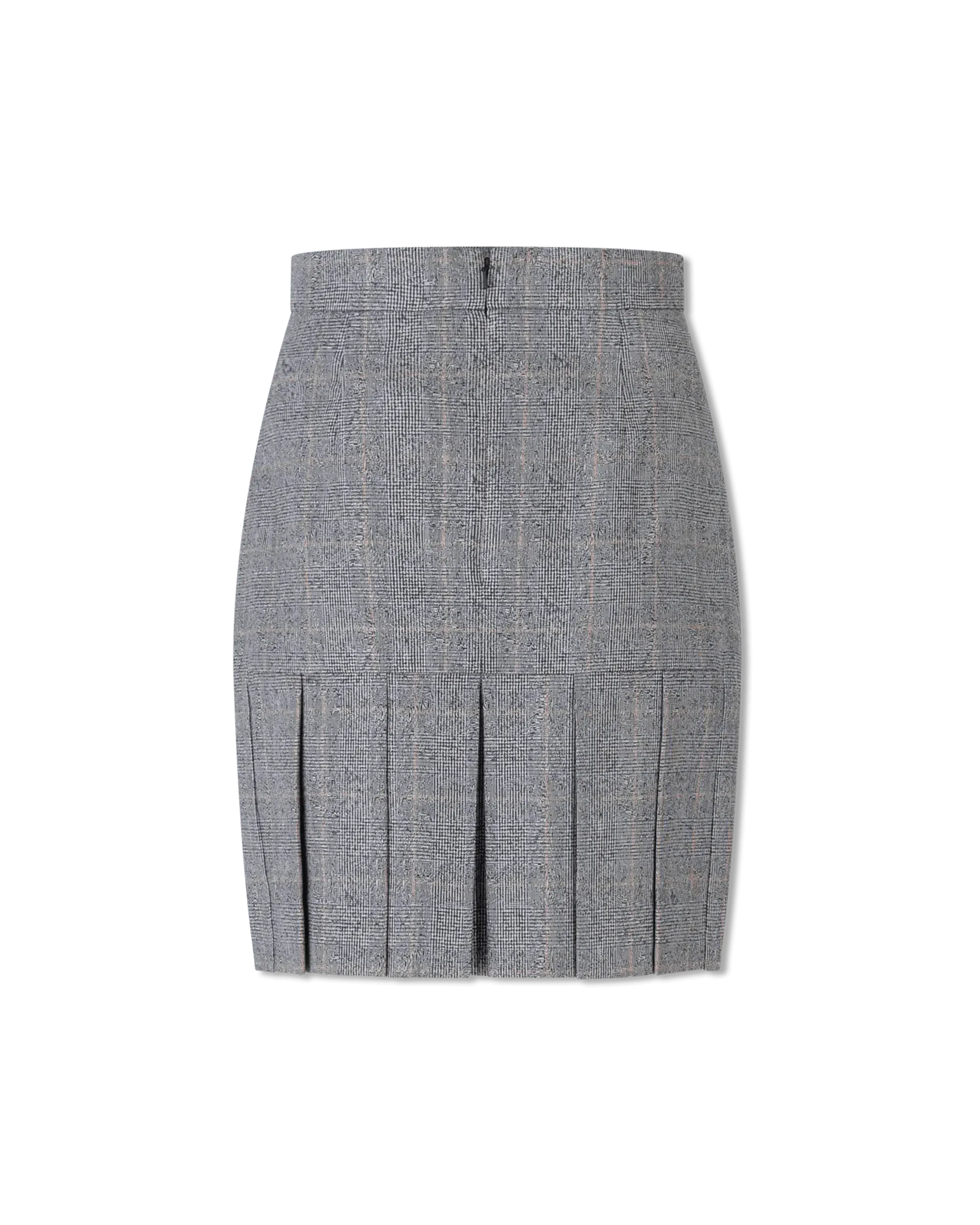 Pleated Wool Mini Skirt - DIHSAN