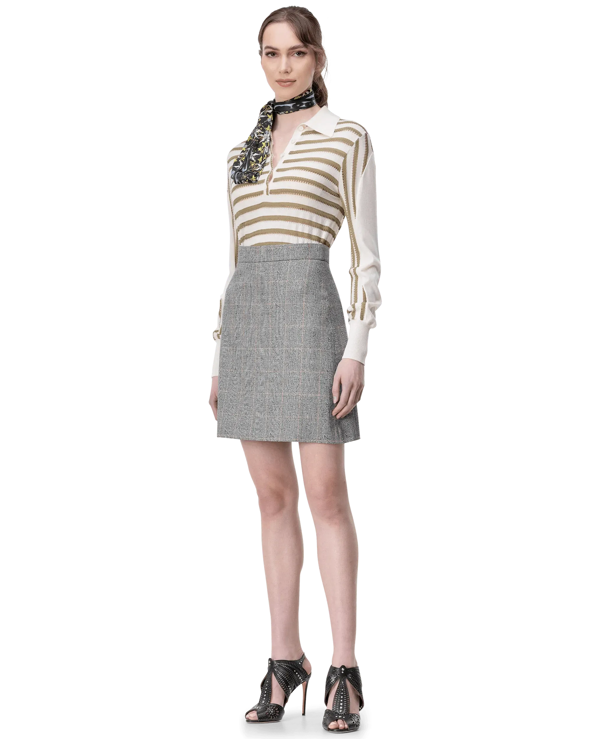 Pleated Wool Mini Skirt - DIHSAN
