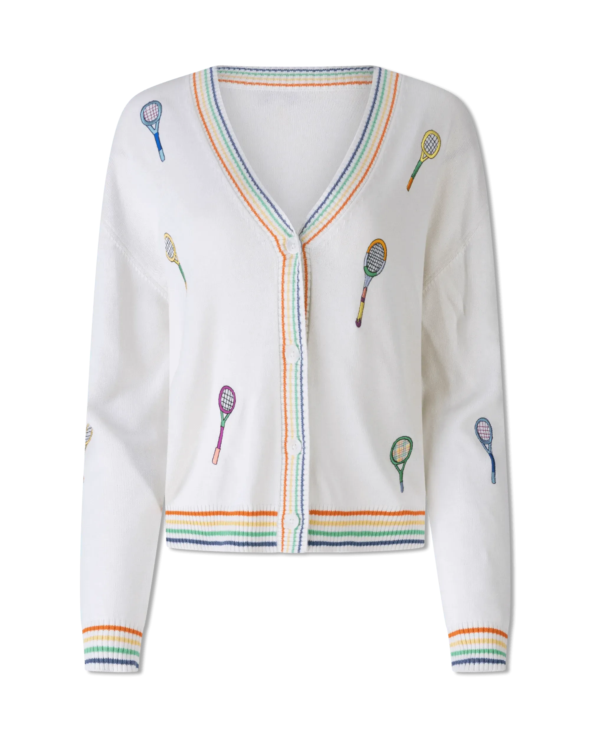 Racket Embroidered Cardigan - DIHSAN