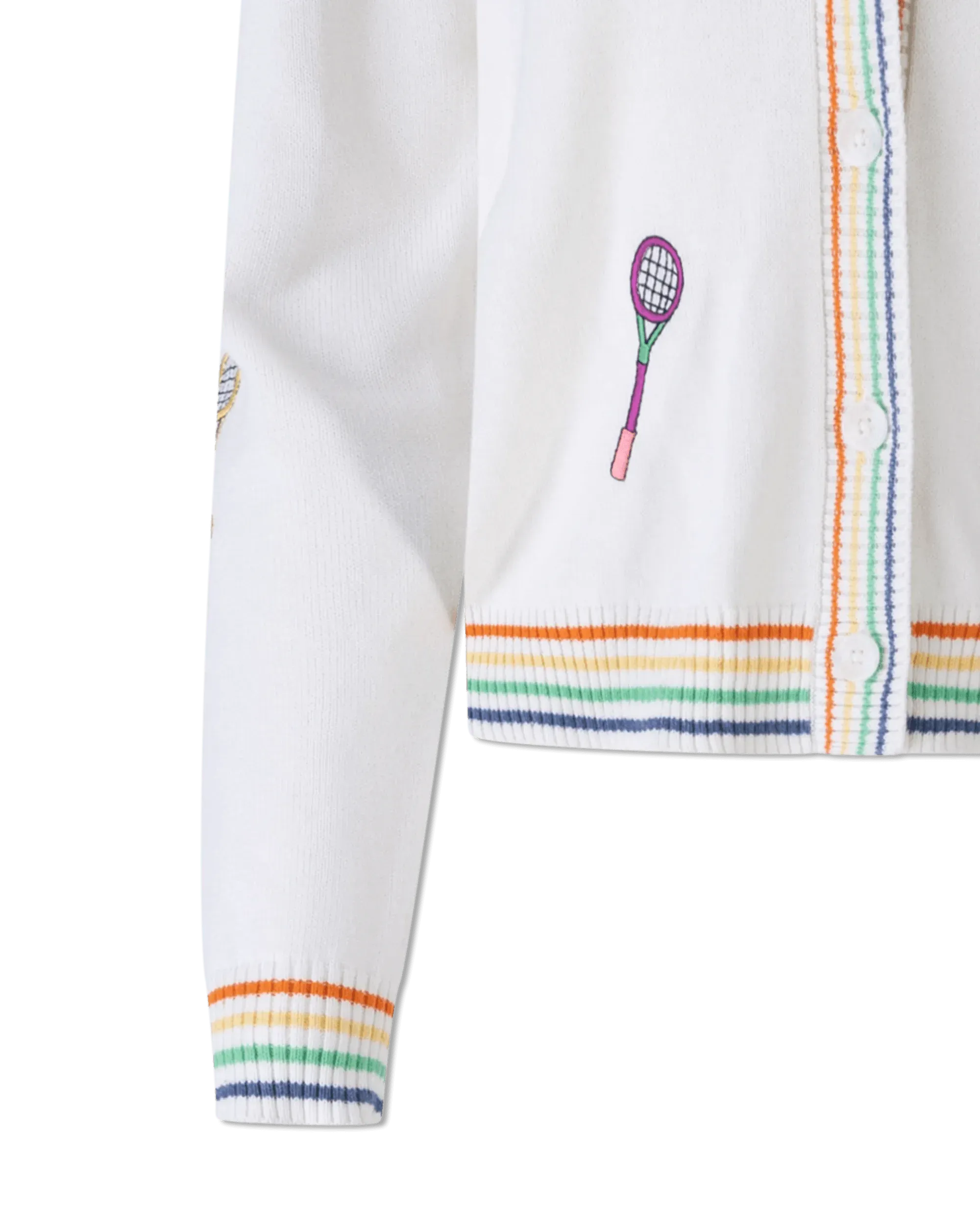 Racket Embroidered Cardigan - DIHSAN