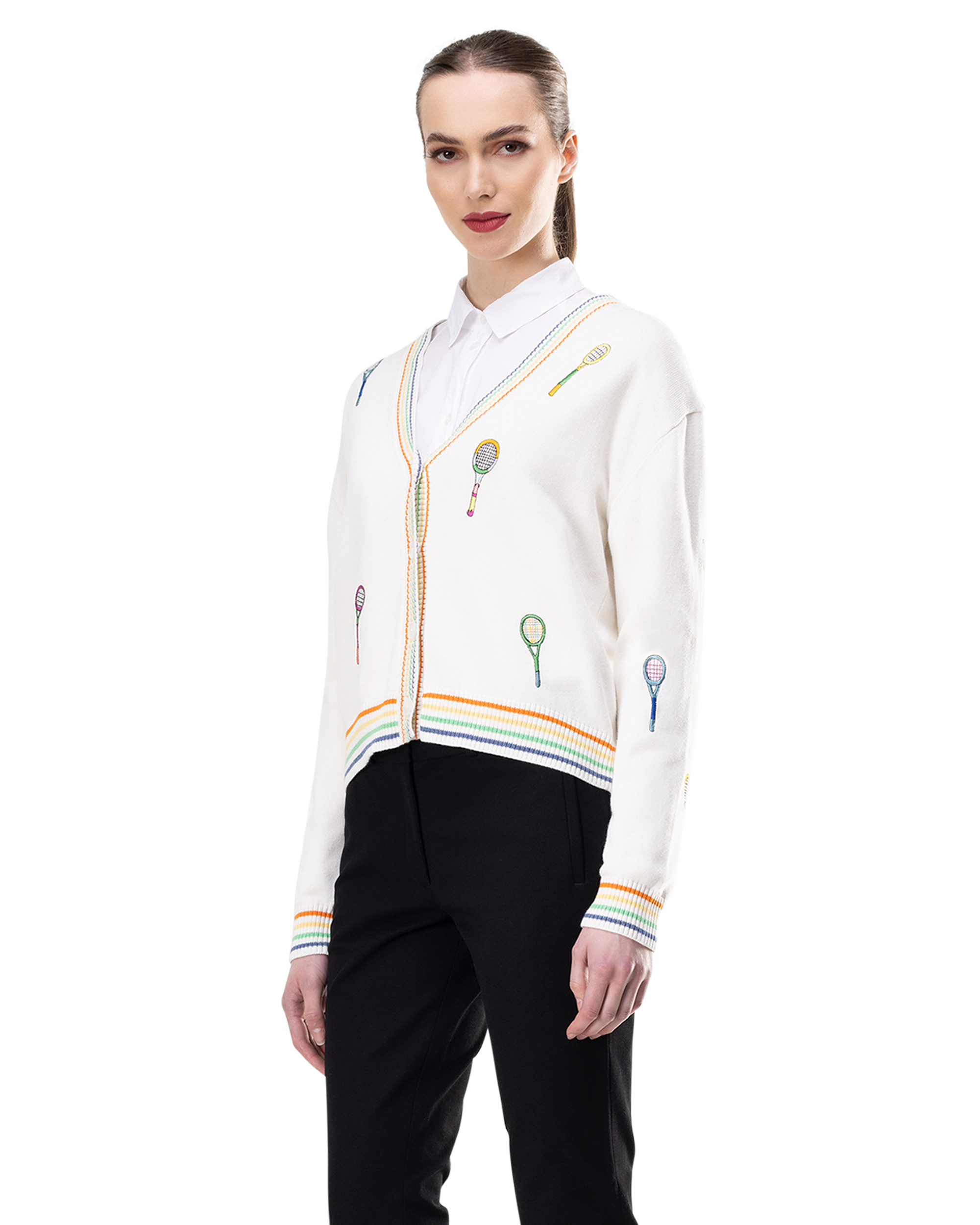 Racket Embroidered Cardigan