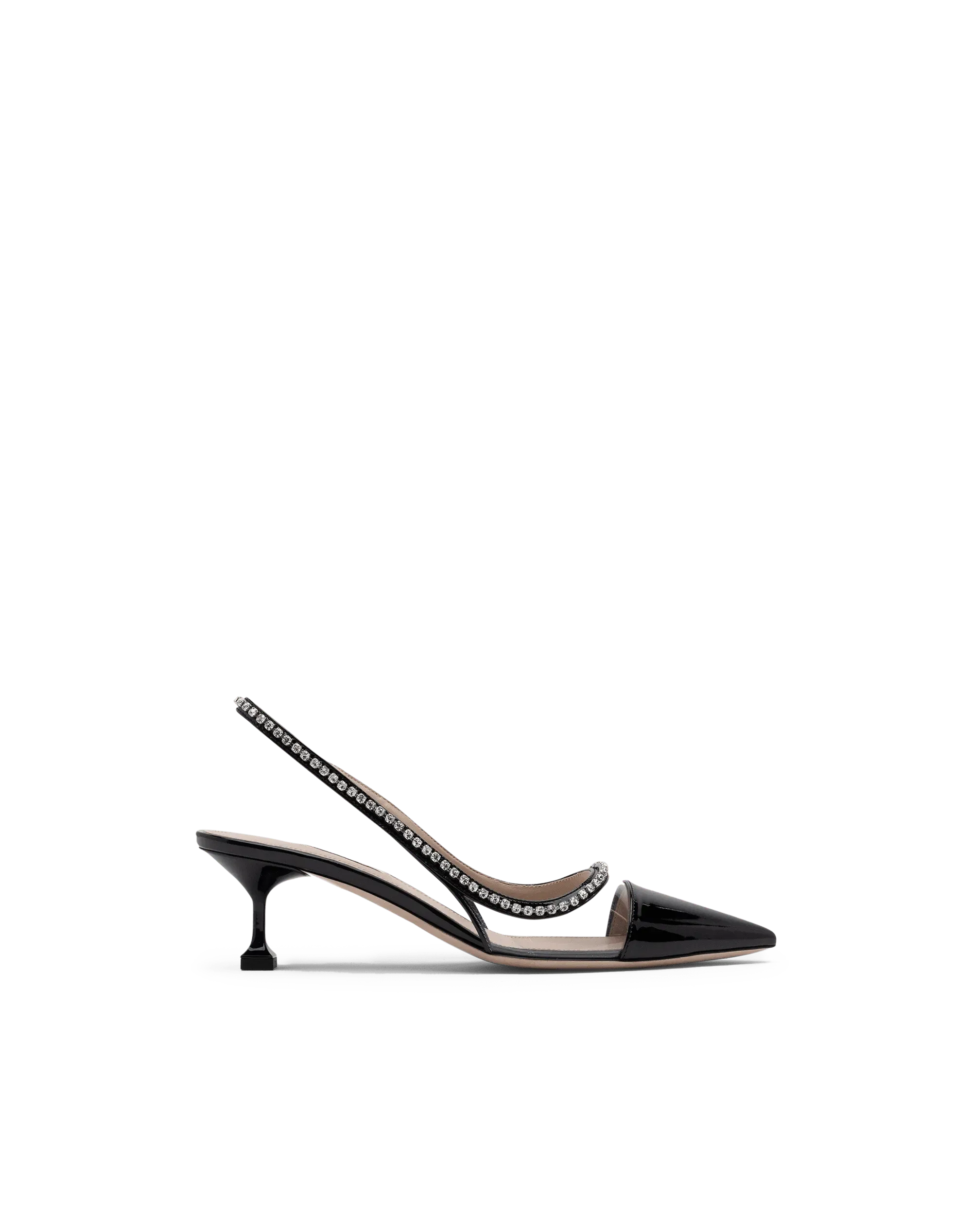 Crystal Embellished Slingback Pumps - DIHSAN