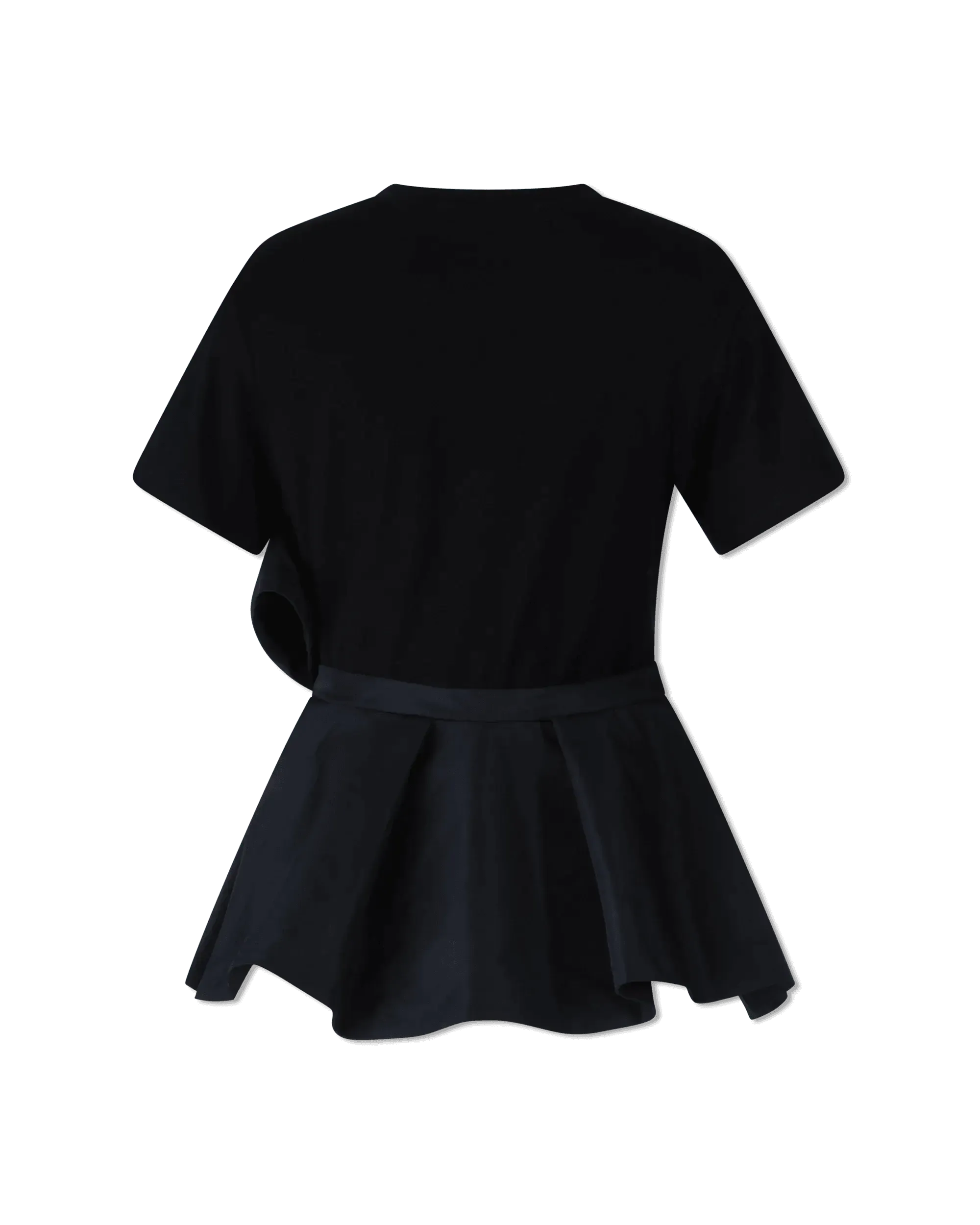 Black Asymmetric Short Sleeve Ruffle Top by Alexander McQueen | DIHSAN