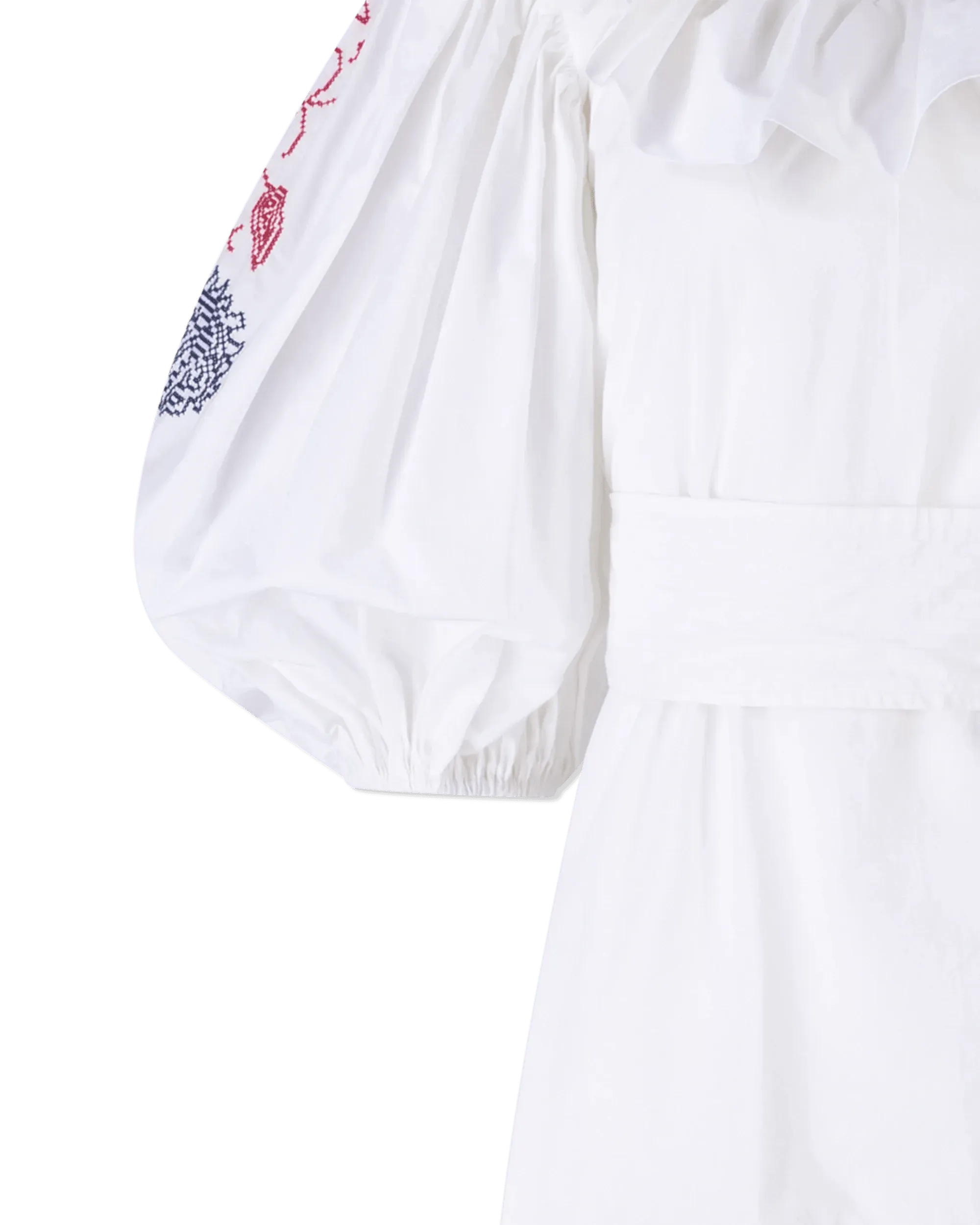 Embroidered Poplin Mini Dress - DIHSAN
