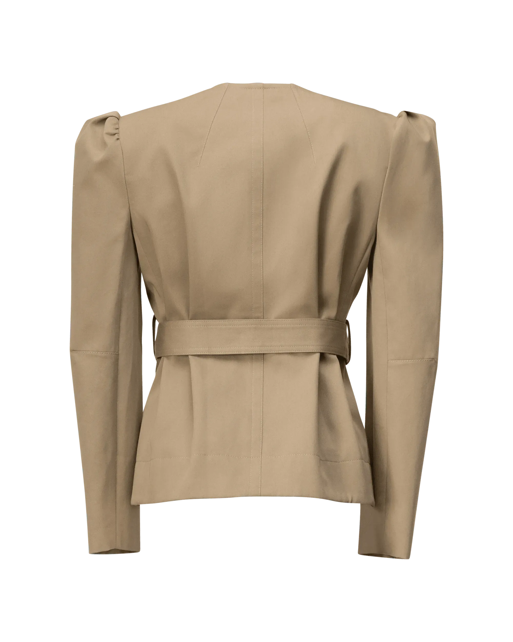 Belted Gabardine Cropped Jacket - DIHSAN