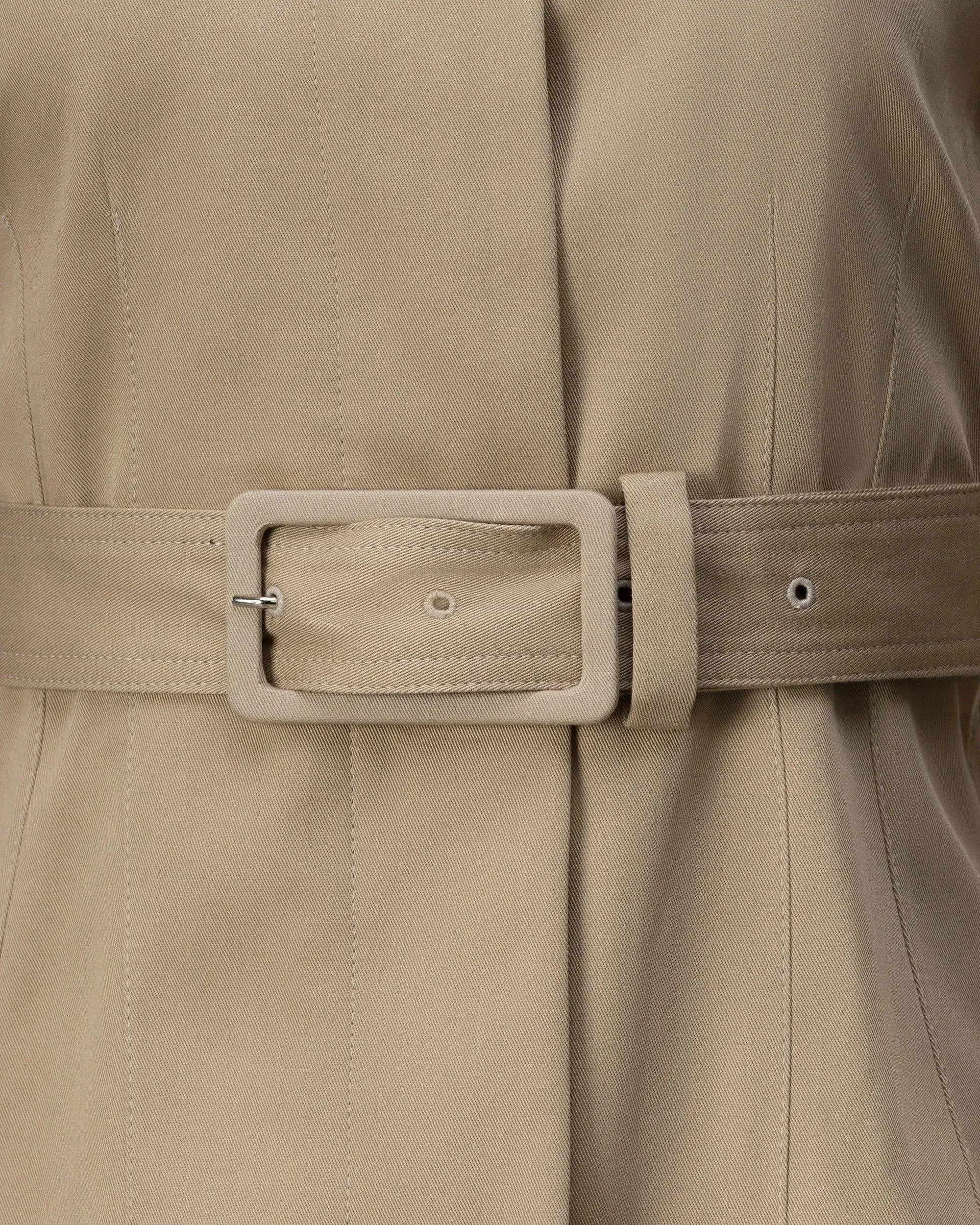 Belted Gabardine Cropped Jacket - DIHSAN