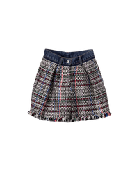 Denim Lined Tweed Shorts - DIHSAN