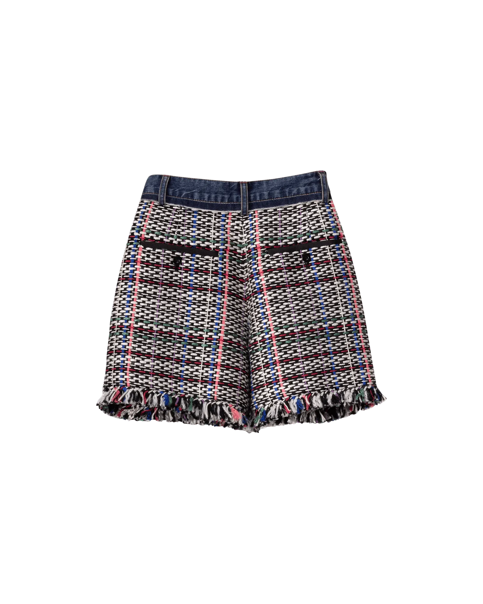 Denim Lined Tweed Shorts - DIHSAN