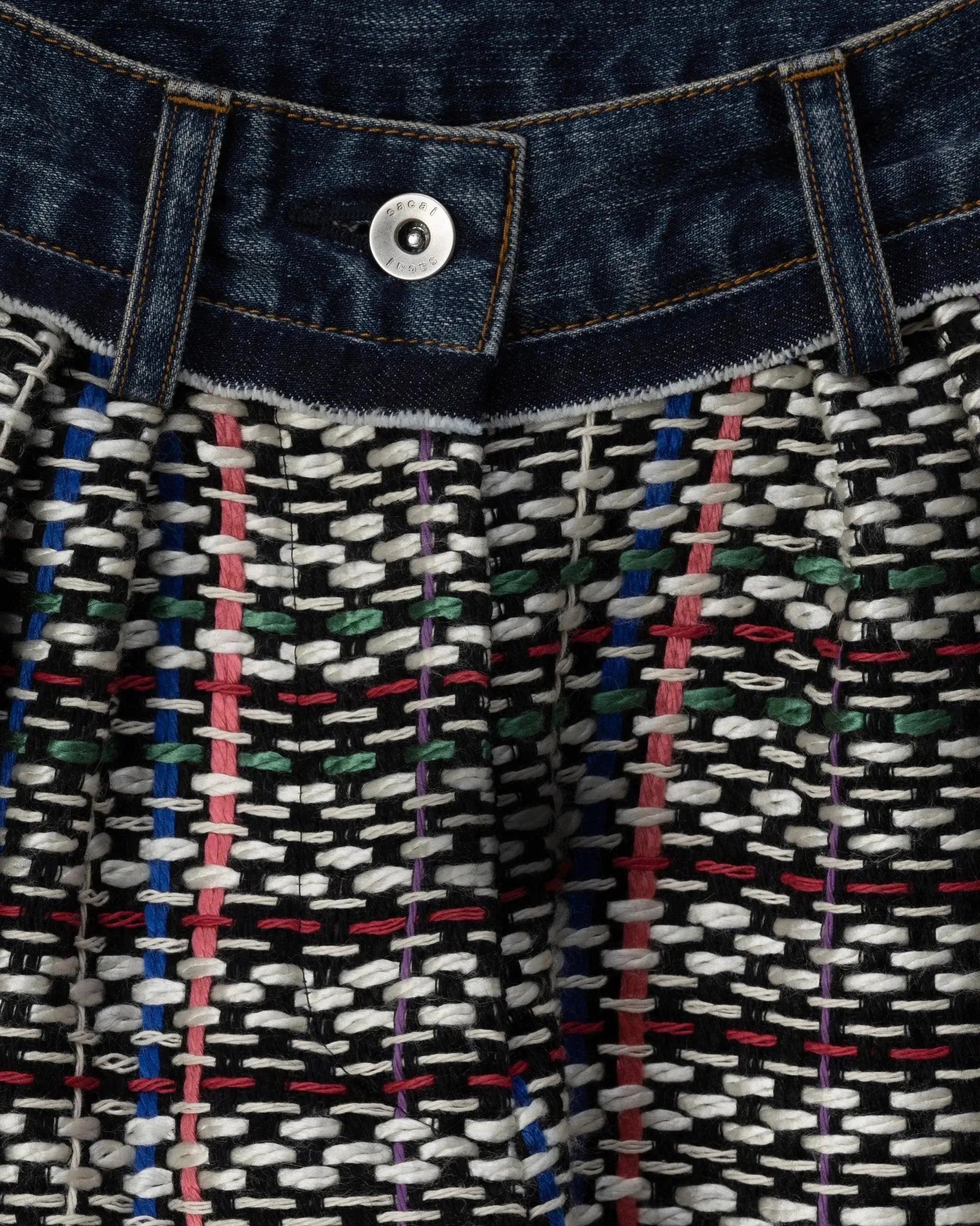 Denim Lined Tweed Shorts - DIHSAN