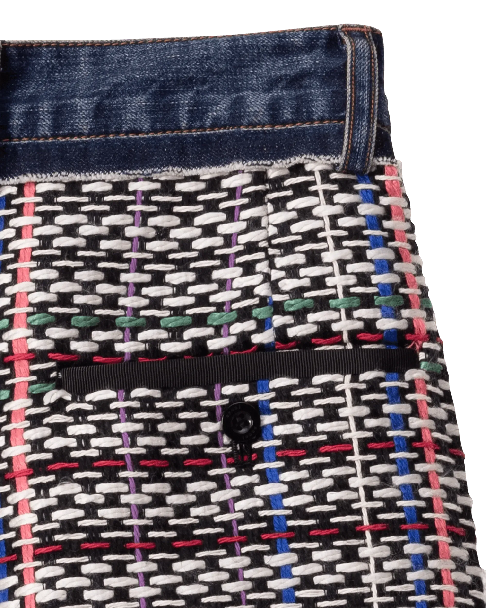 Denim Lined Tweed Shorts - DIHSAN