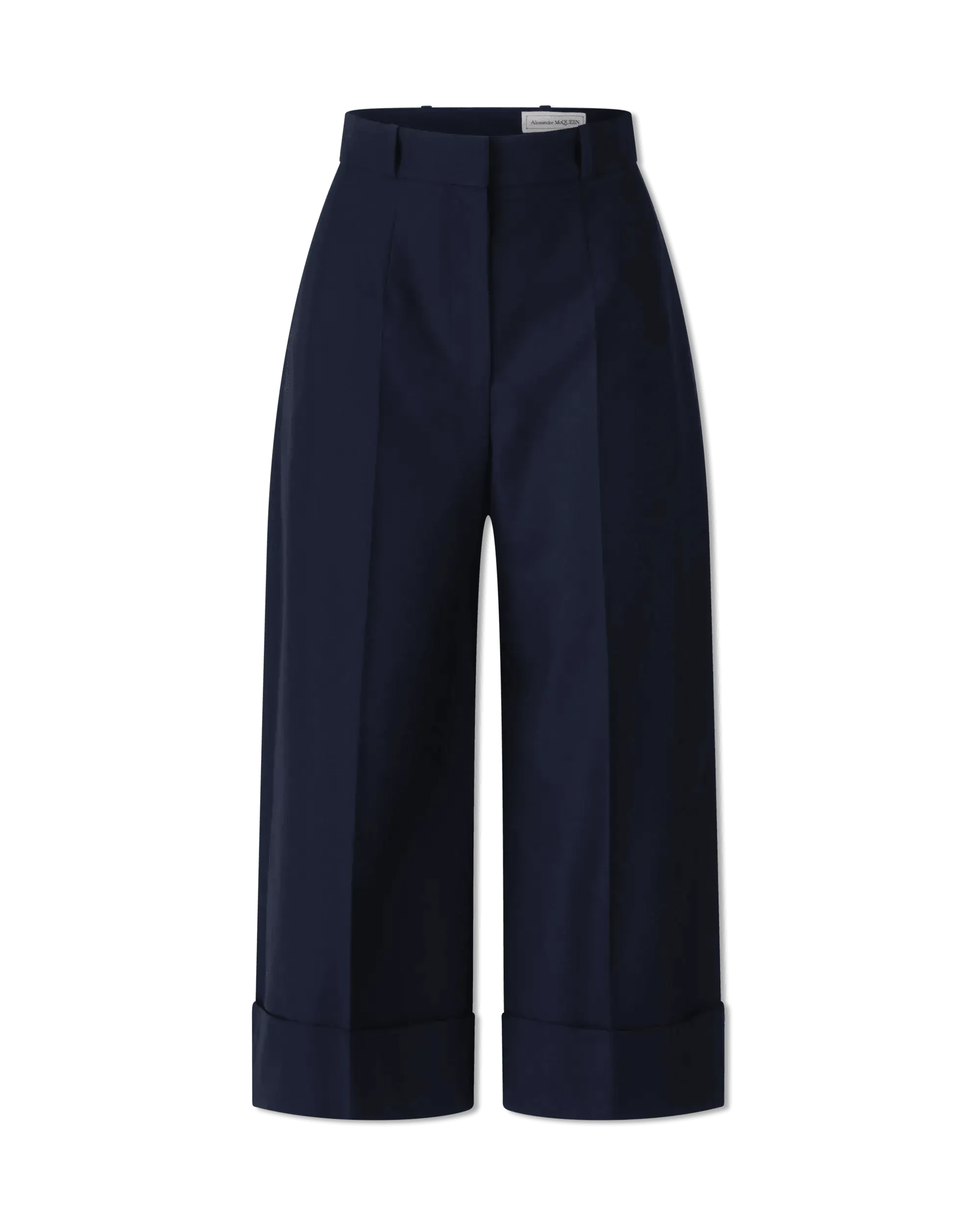 High-Waisted Wide-Leg Cropped Pants - DIHSAN