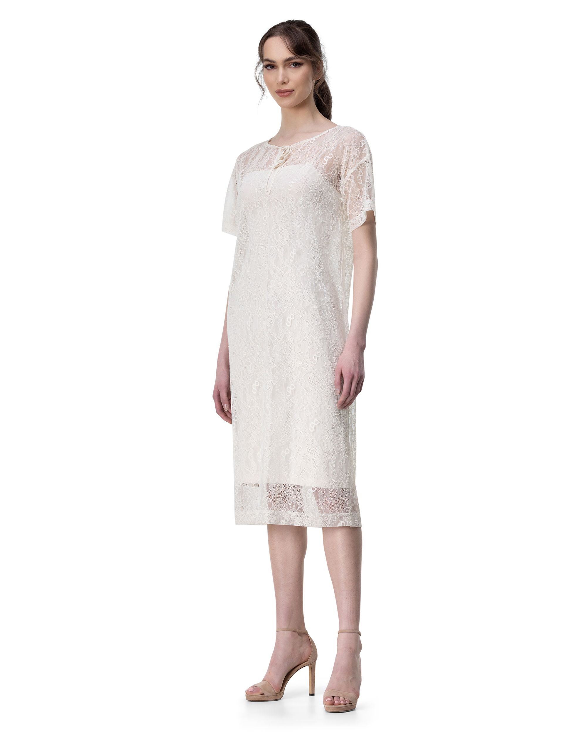 Suzanne White Lace Midi Dress