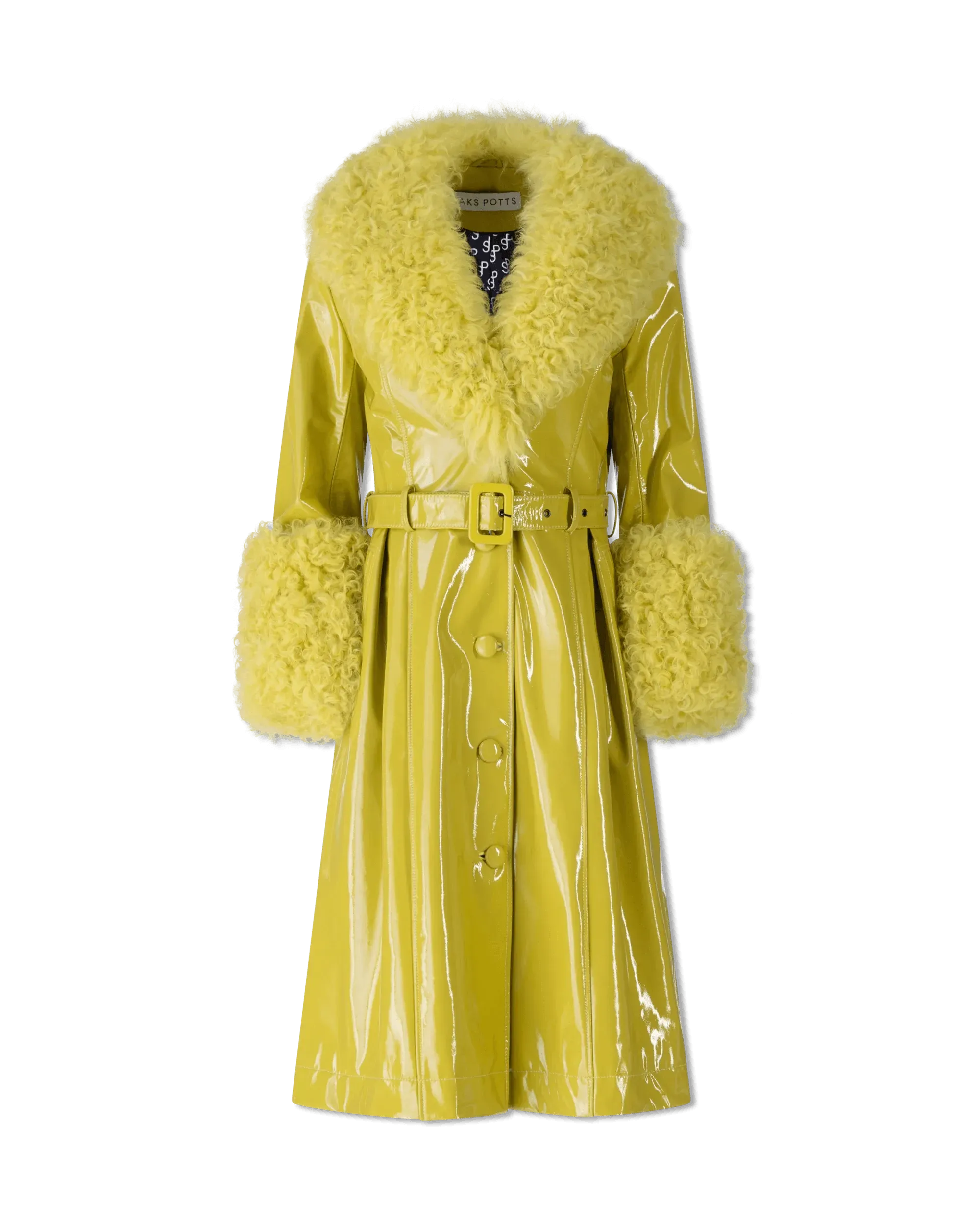 Foxy Shearling Trim Leather Coat - DIHSAN