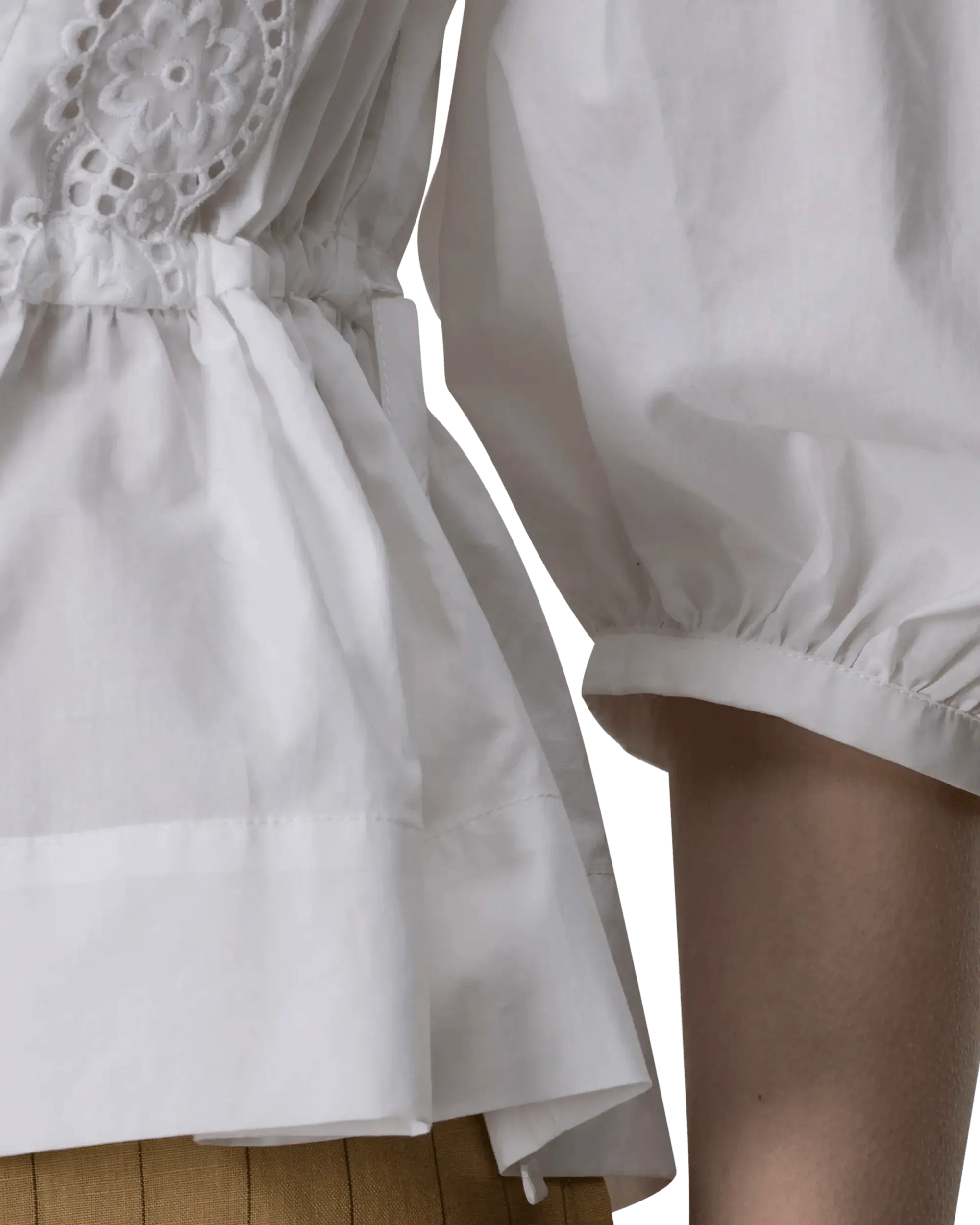 Eyelet Embroidered Wrap Blouse - DIHSAN