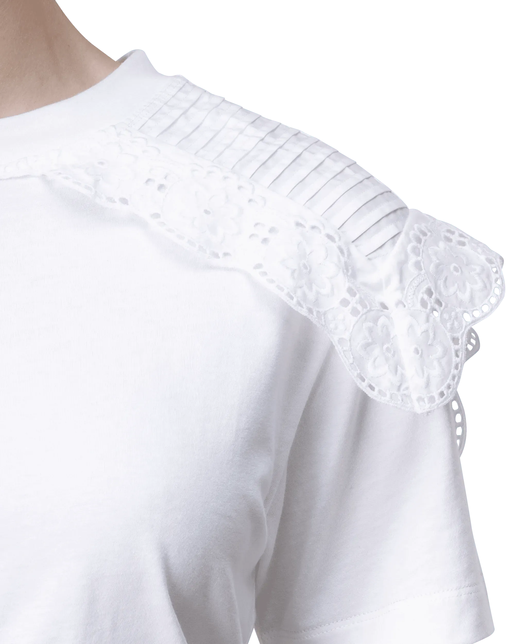 Eyelet Embroidered T-Shirt - DIHSAN