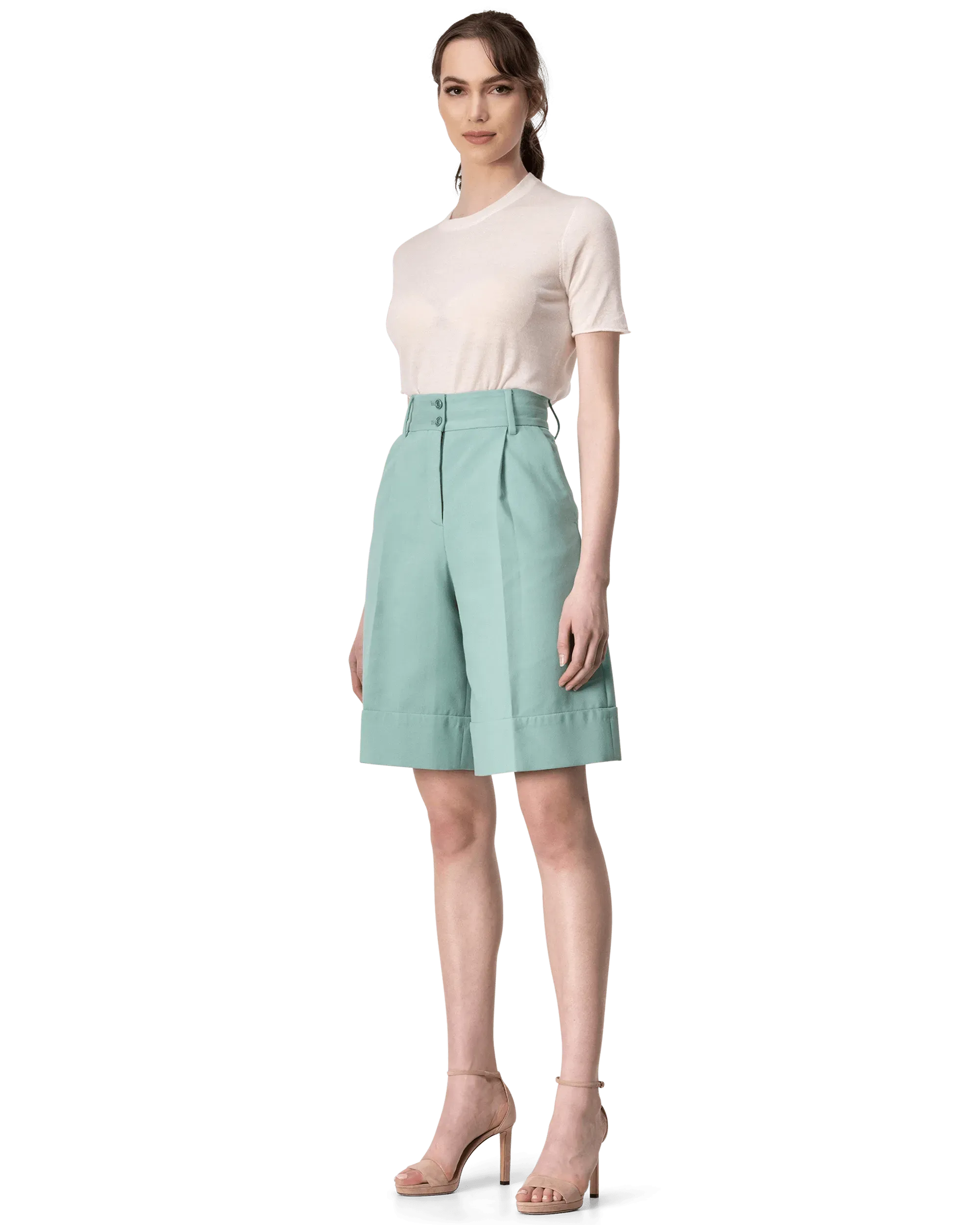 Tailored Cotton Bermuda Shorts - DIHSAN